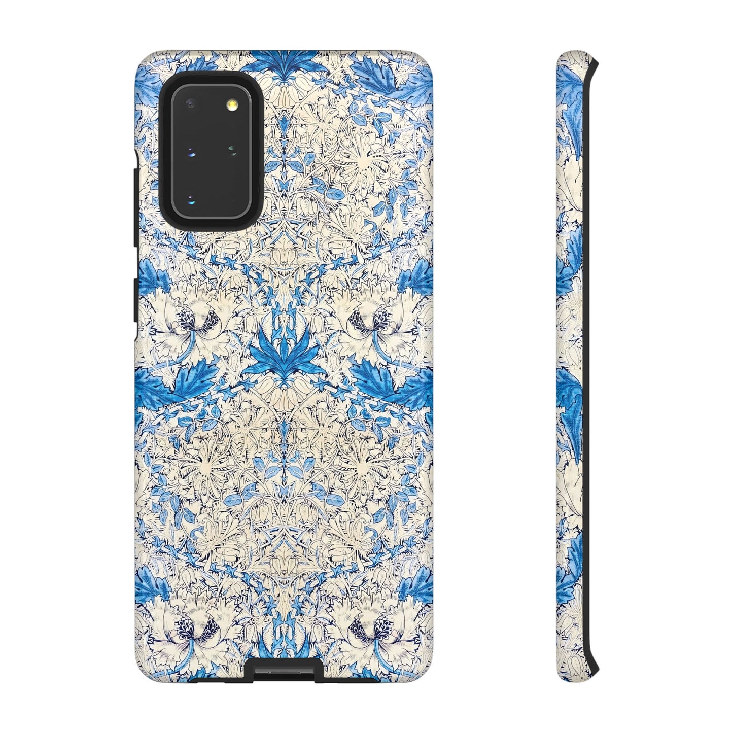 Elegant Floral Phone Case, Tough iPhone Cover, Stylish Mobile Protector, Blue Patterned Case, Unique Gift for Her