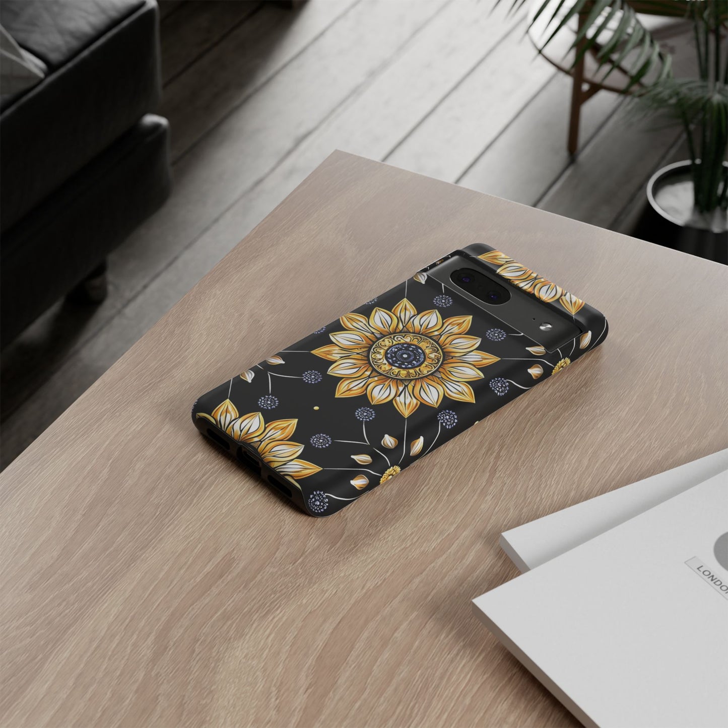 Floral Phone Case with Mandala Design, Tough Cases for iPhone & Samsung, Boho Style, Gift for Her, Unique Accessories