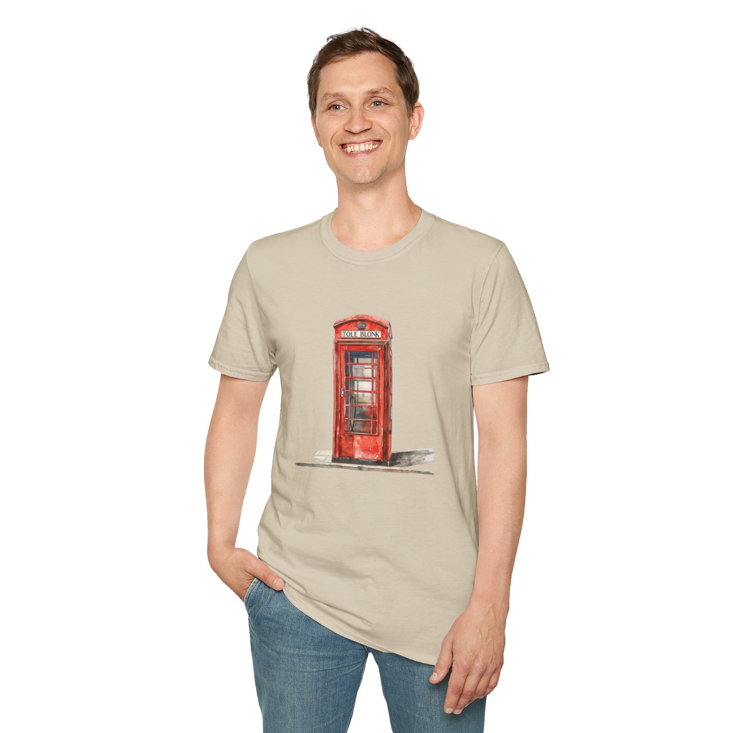 Unisex Softstyle T-Shirt - British Landmark - Public Telephone Booth