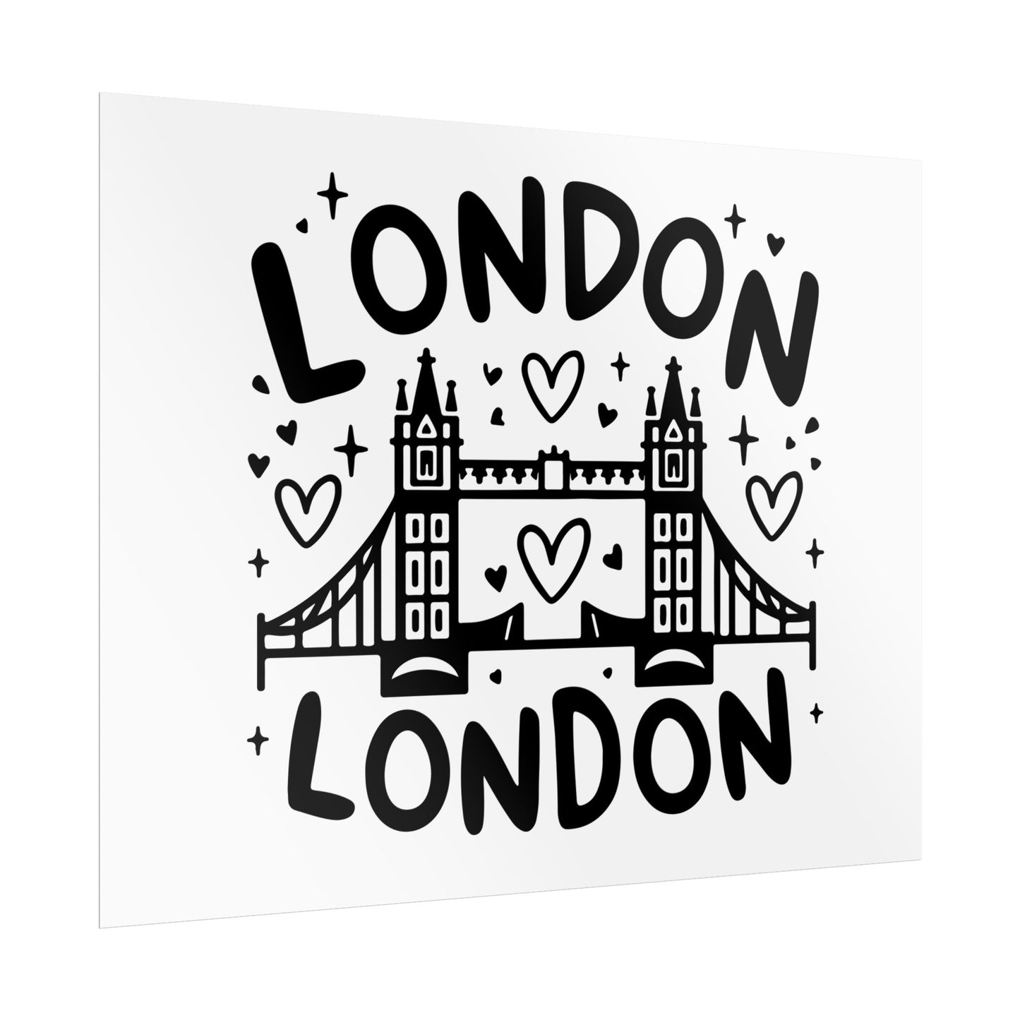 Charming London Rolled Poster for Home Decor, Wall Art, Travel Gift, Office Wall Decor, London Themed Decoration