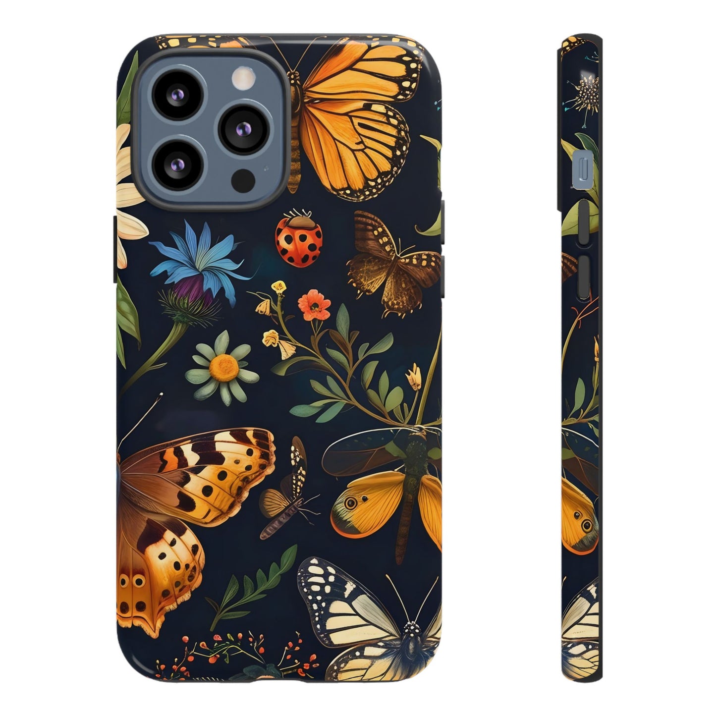 Nature-Inspired Phone Case | Floral Butterfly Design, Tough Phone Cover, Gift for Nature Lovers, Cute Butterfly Case, Home Decor