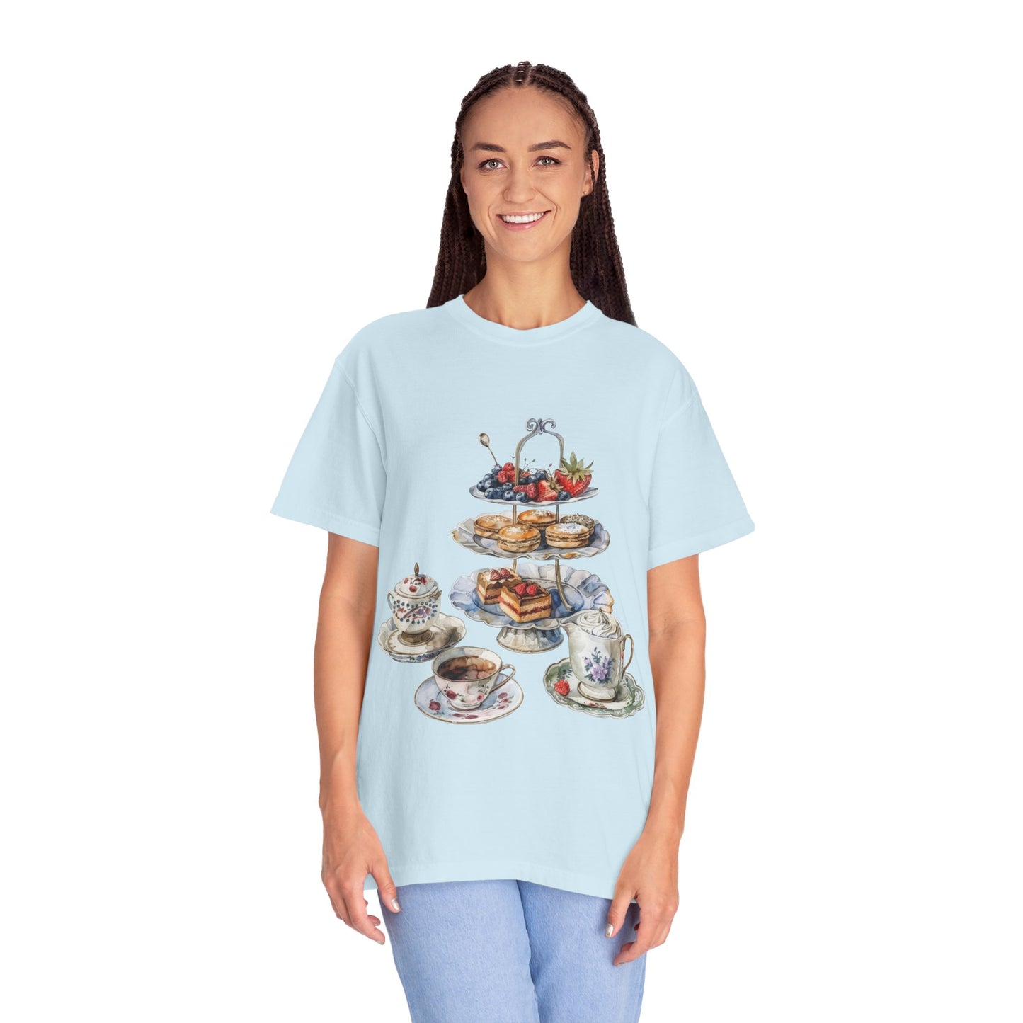 Unisex Garment-Dyed T-shirt - Savoring Britain - A Journey Through British Cuisine