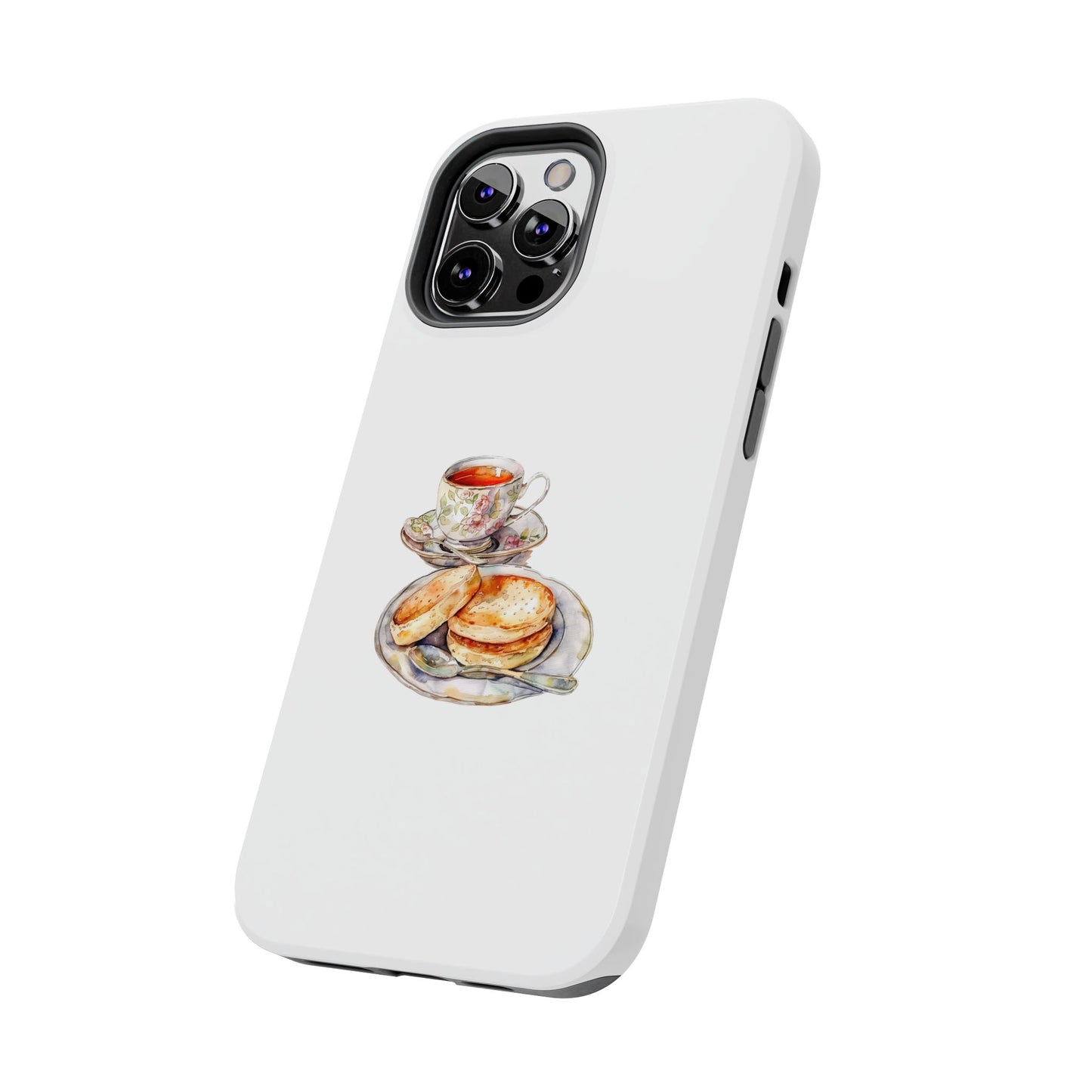 Delightful Tea Time Phone Cases with Biscuit & Tea Design