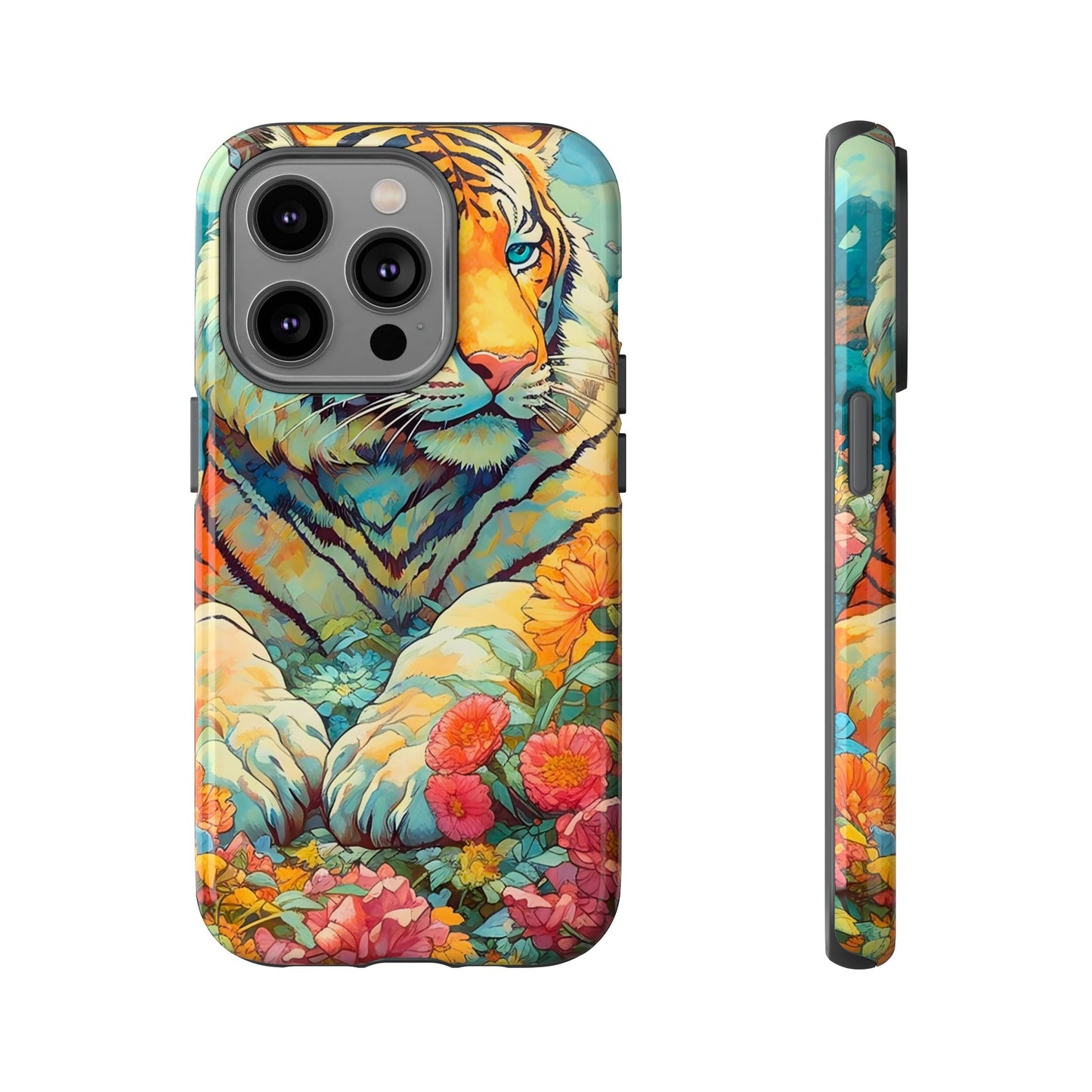 Tiger Jungle Phone Case, Colorful Tough Cases, Animal Lover Gift, Nature Phone Cover, Wildlife Decor, Birthday Present
