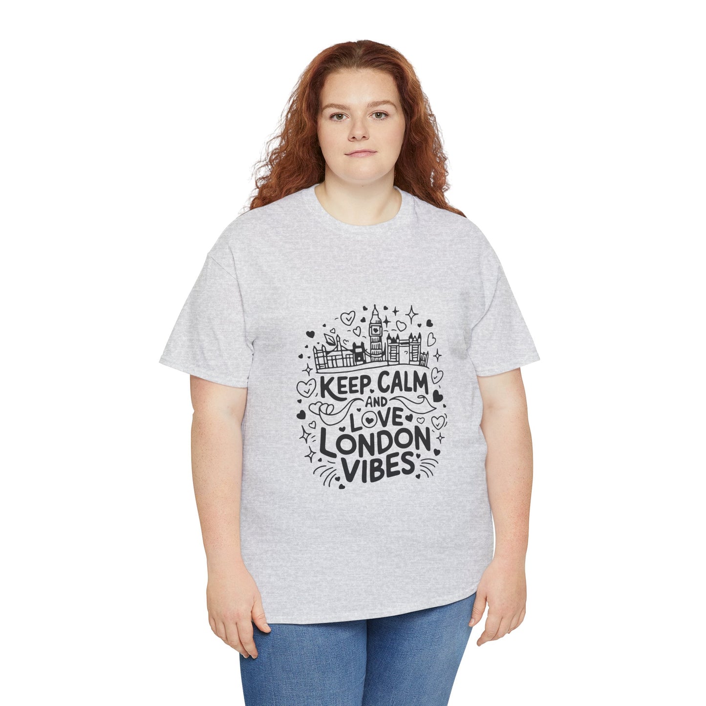Unisex Heavy Cotton Tee - Keep Calm and love London Vibes