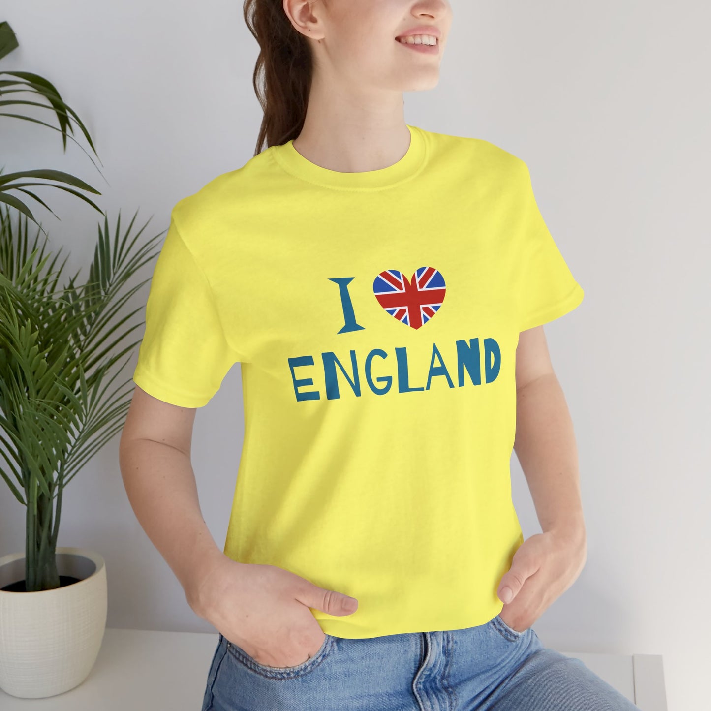 Unisex Jersey Short Sleeve Tee - I Love England - Union Jack Heart Design