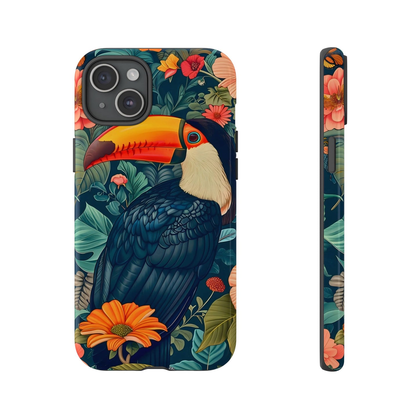 Tropical Toucan Phone Case - Cute Animal Design, Nature Lover Gift, Floral Pattern, Bird Lover Accessory, Summer Vibes