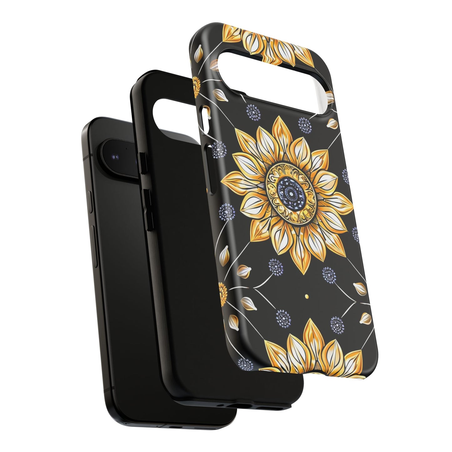 Floral Phone Case with Mandala Design, Tough Cases for iPhone & Samsung, Boho Style, Gift for Her, Unique Accessories