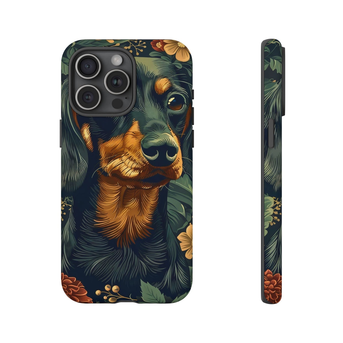 Dachshund Phone Case, Floral Pet Phone Cover, Dog Lover Gift, Tough Phone Case, Custom Dachshund Design, Unique Dog Owner Accessory