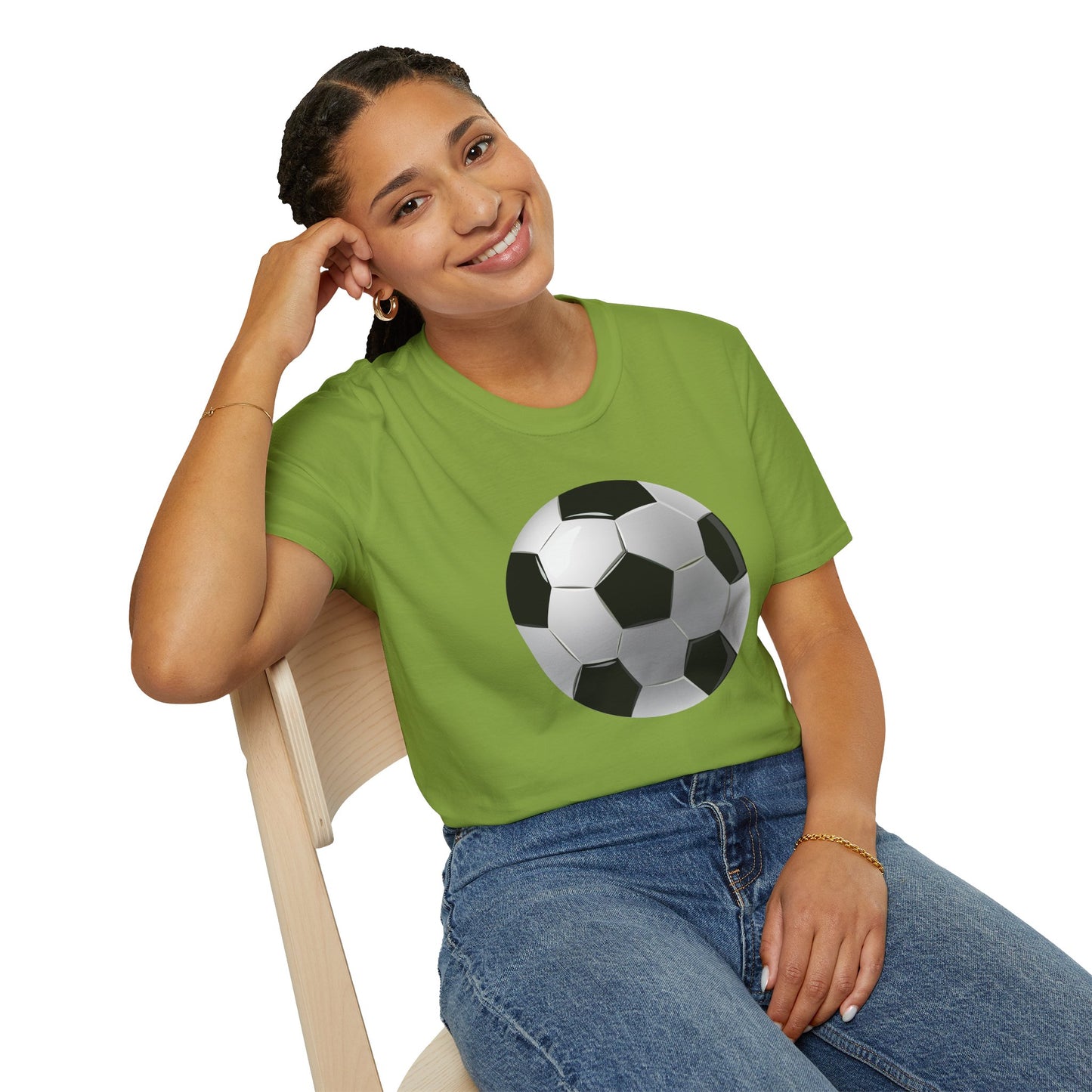 Unisex Softstyle T-Shirt - Dynamic Football Design - Sports Passion and Energy