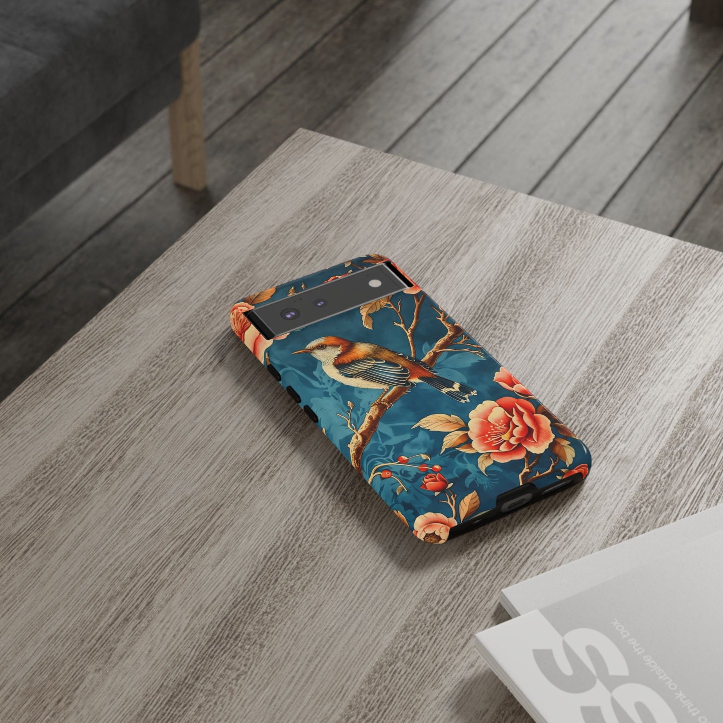Bird & Floral Phone Case, Tough Cases for Nature Lovers, Gift for Her, Customizable Design, Vibrant Tech Accessories