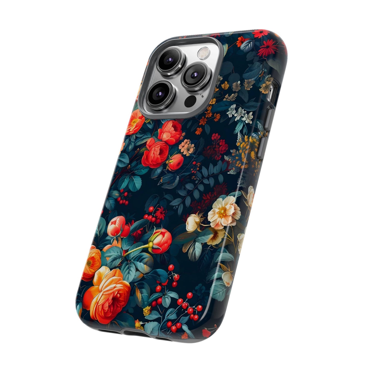 Floral Phone Case - Tough Cases, iPhone Protection, Elegant Floral Design, Gift for Her, Stylish Tech Accessory