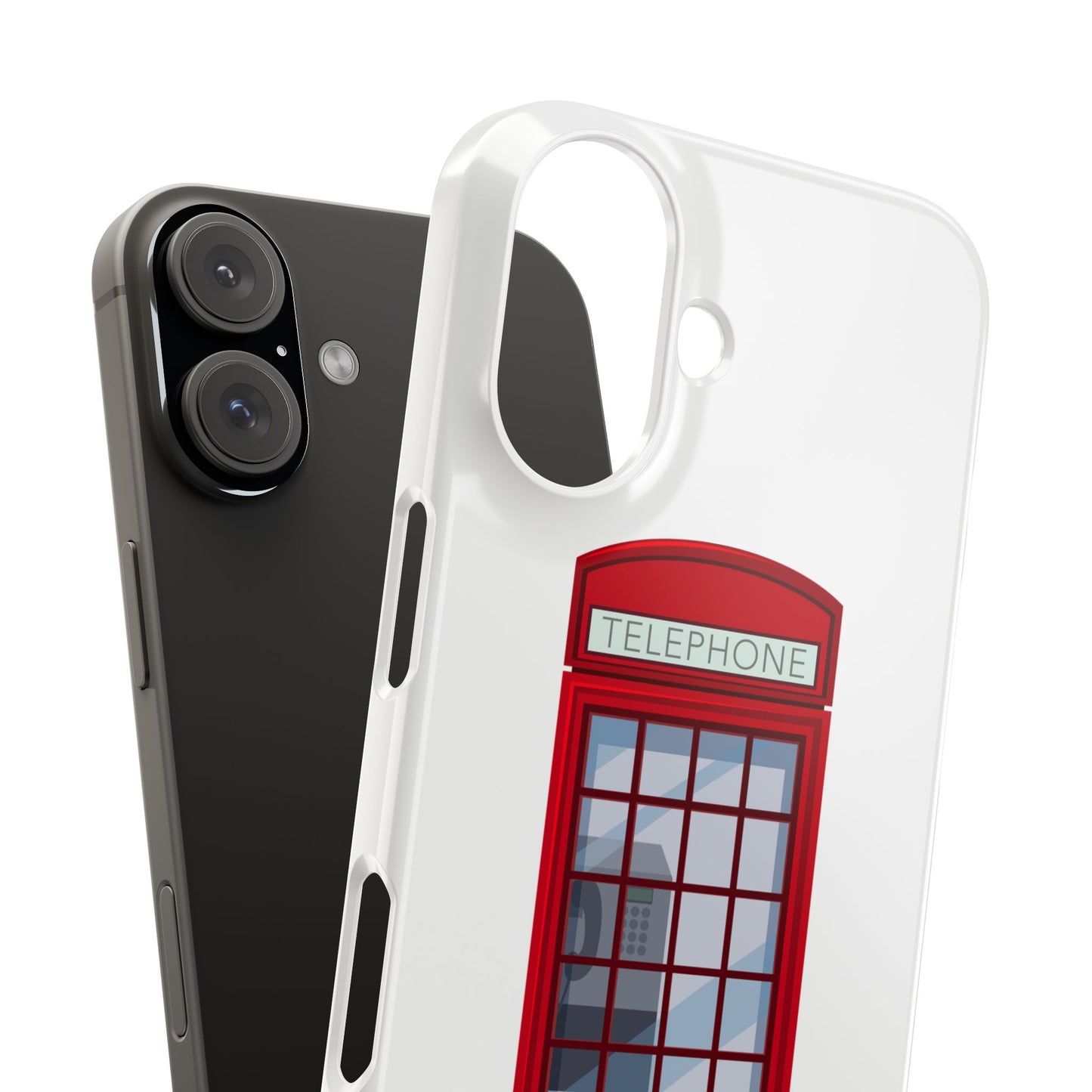 British Phone Booth Slim Phone Cases, Retro Phone Case for Travelers, Cool Cellphone Accessory, Gift for Brits, London Theme Tech Gear
