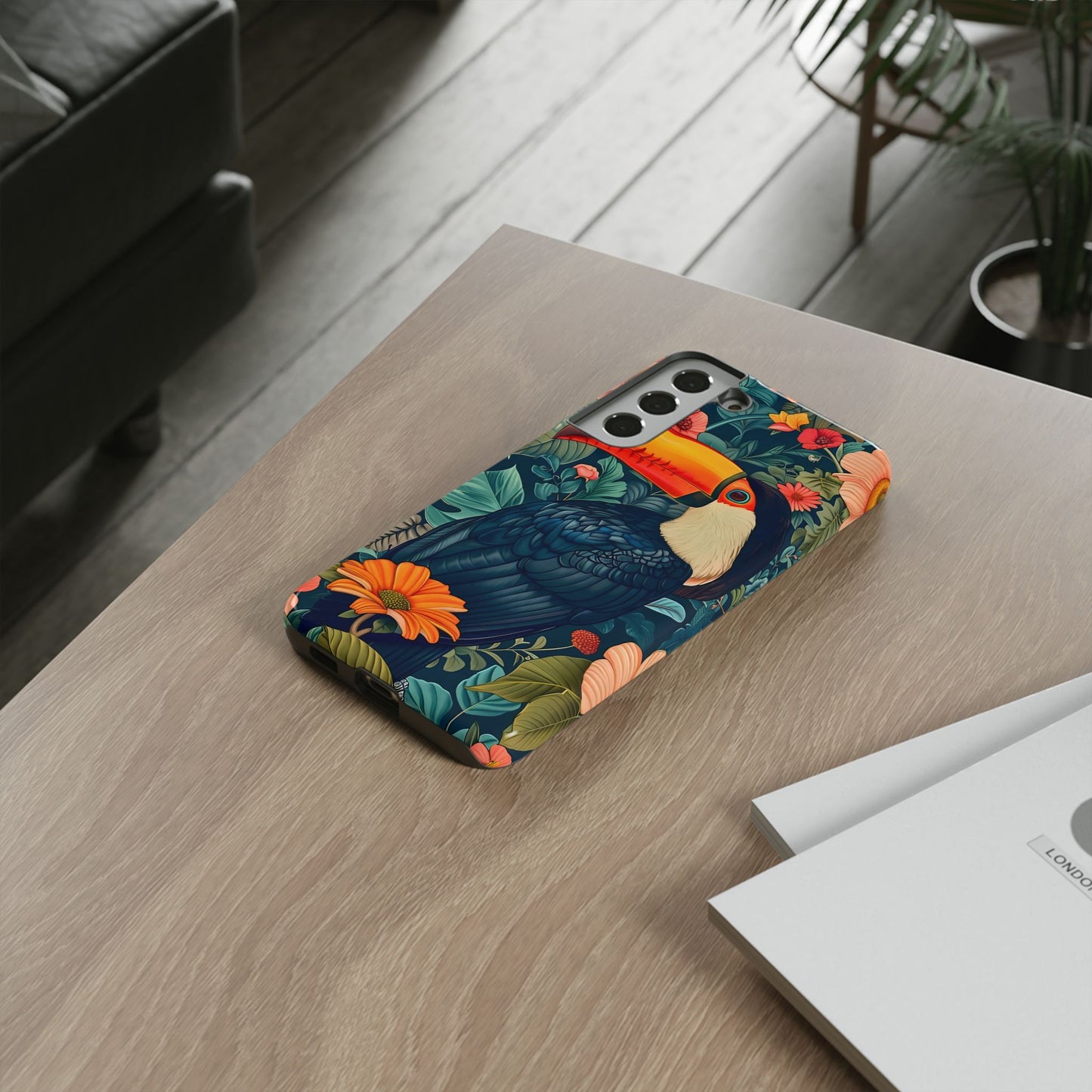Tropical Toucan Phone Case - Cute Animal Design, Nature Lover Gift, Floral Pattern, Bird Lover Accessory, Summer Vibes