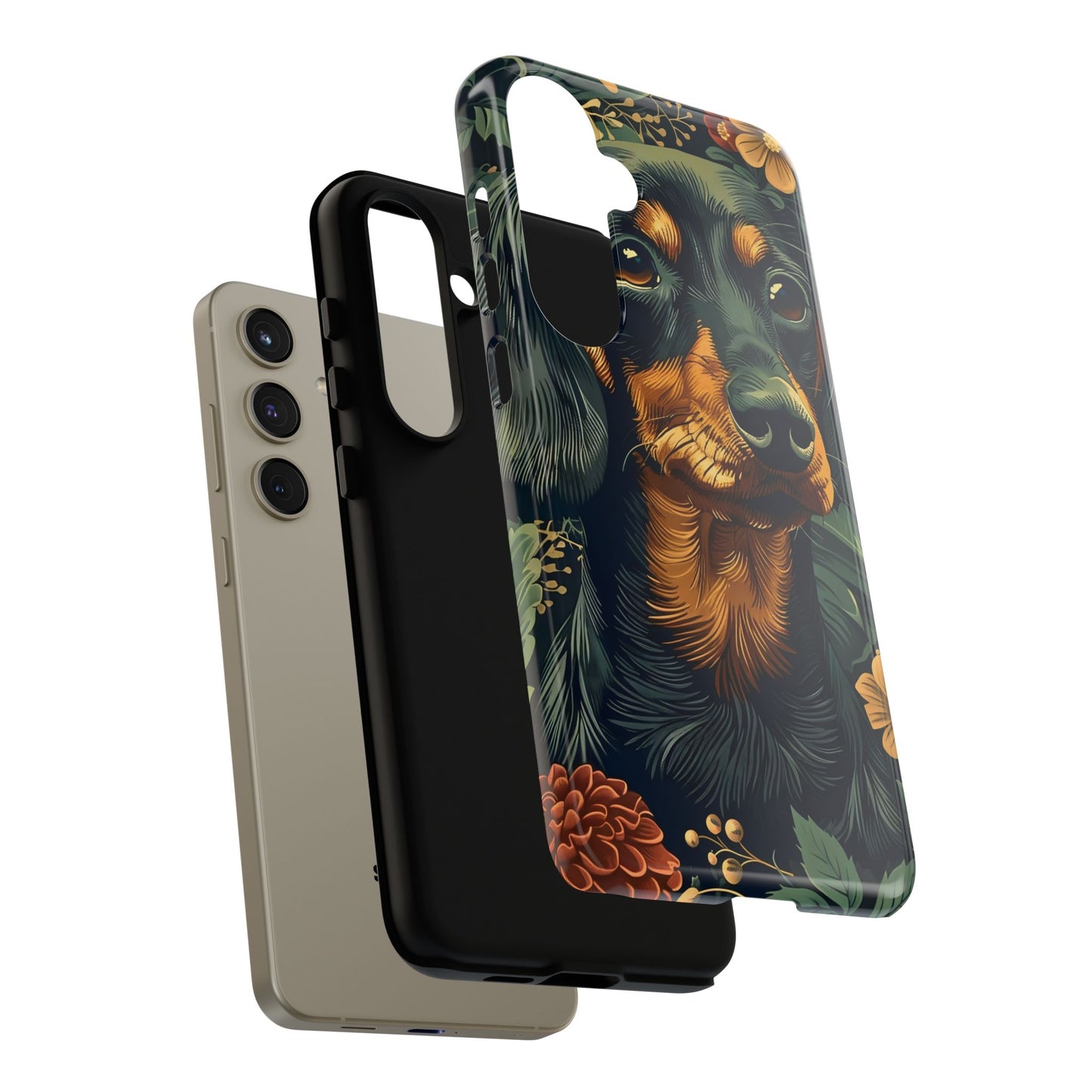 Dachshund Phone Case, Floral Pet Phone Cover, Dog Lover Gift, Tough Phone Case, Custom Dachshund Design, Unique Dog Owner Accessory