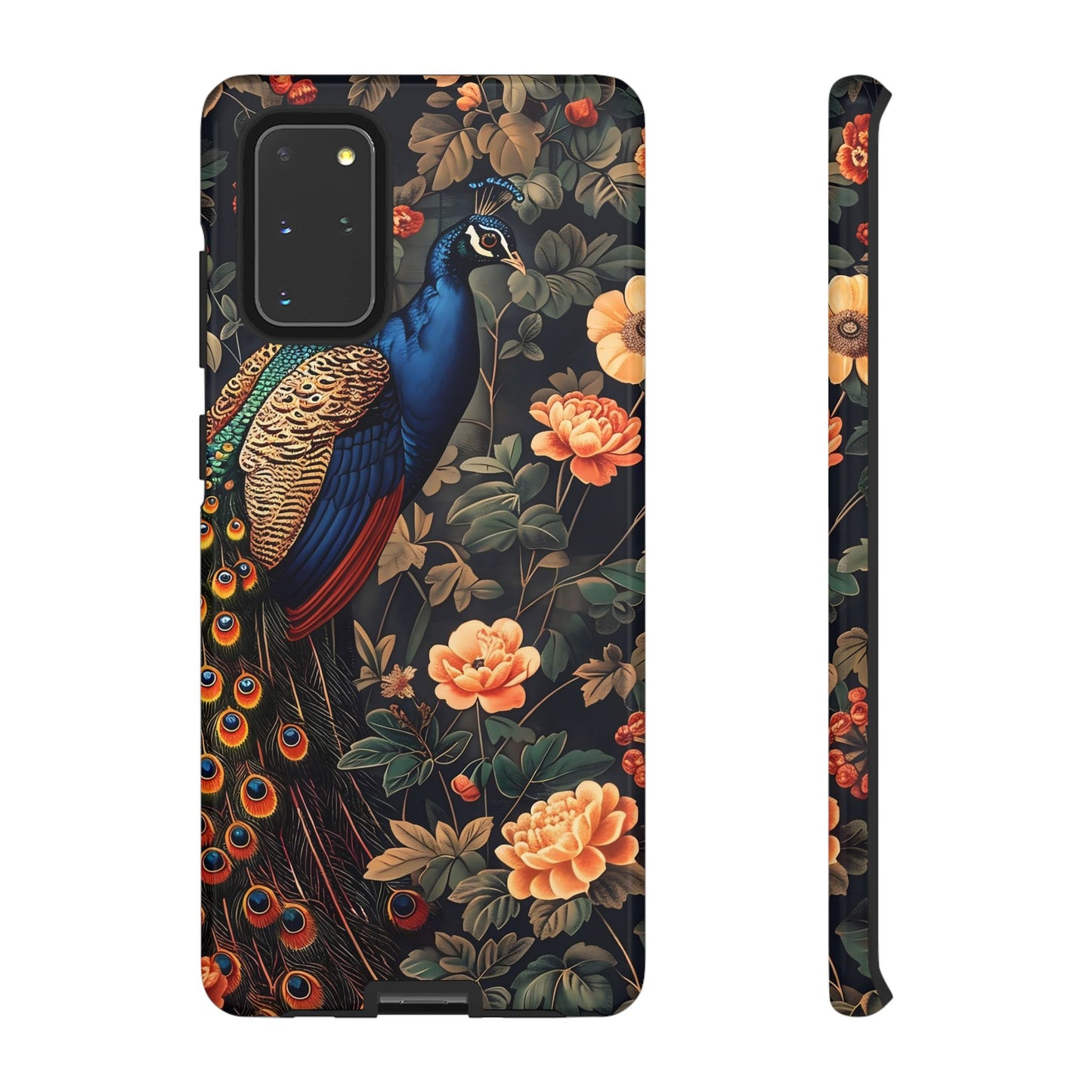 Elegant Peacock Phone Case, Floral Tough Phone Cover, Gifts for Her, Custom Art Phone Cases, Birthday, Chic Accessories