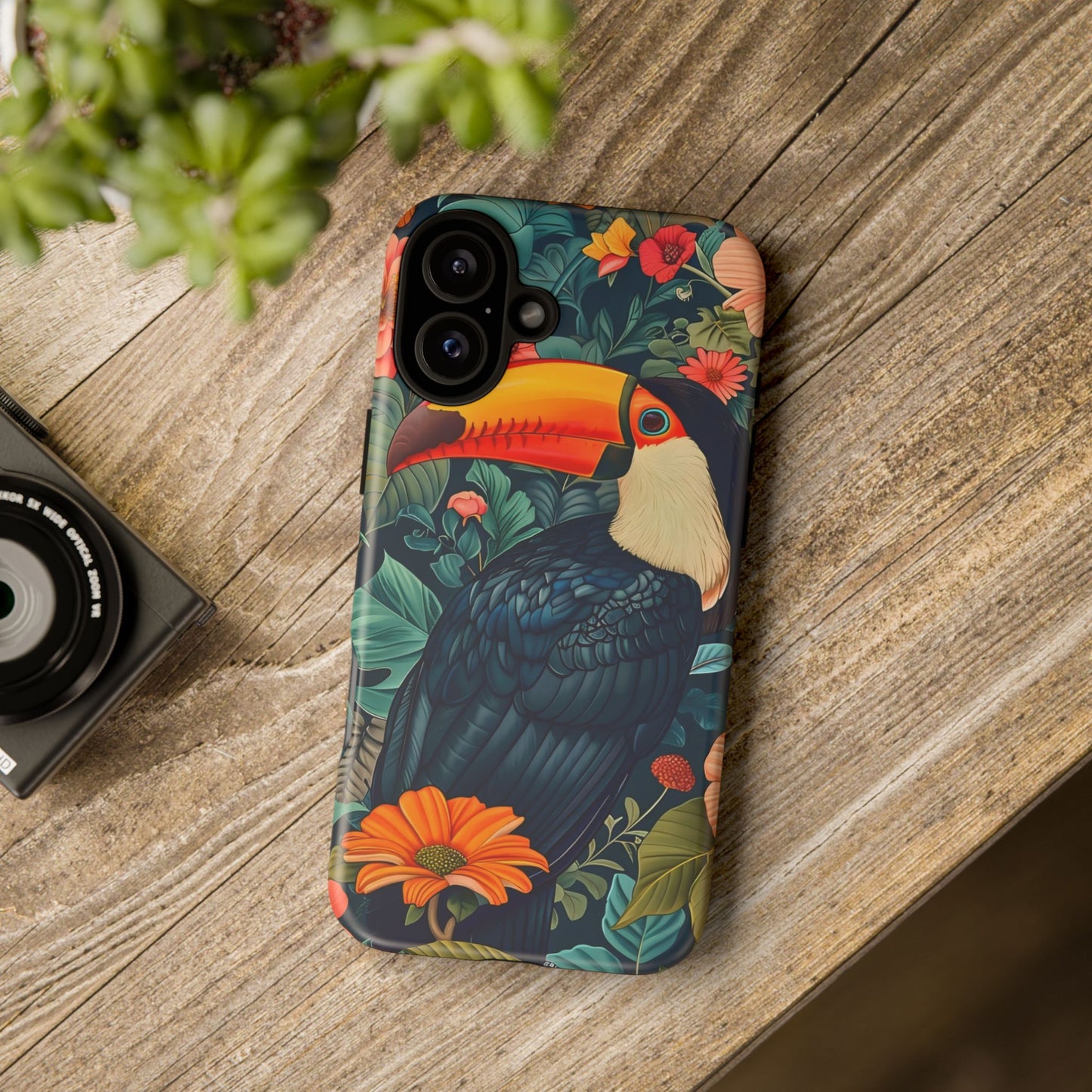 Tropical Toucan Phone Case - Cute Animal Design, Nature Lover Gift, Floral Pattern, Bird Lover Accessory, Summer Vibes