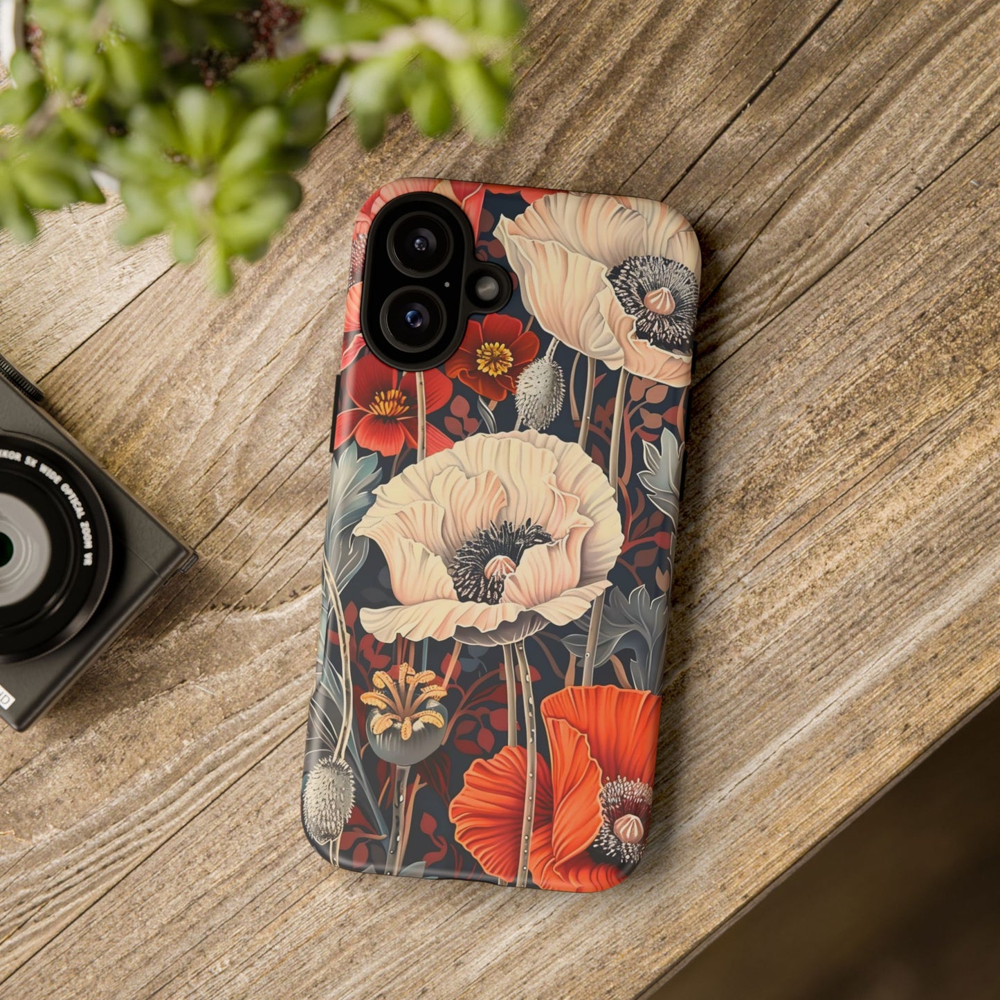 Floral iPhone Case, Tough Phone Cover, Artistic Protection, Flower Design, Unique Gift for Her, Phone Accessory, Trendy Tech