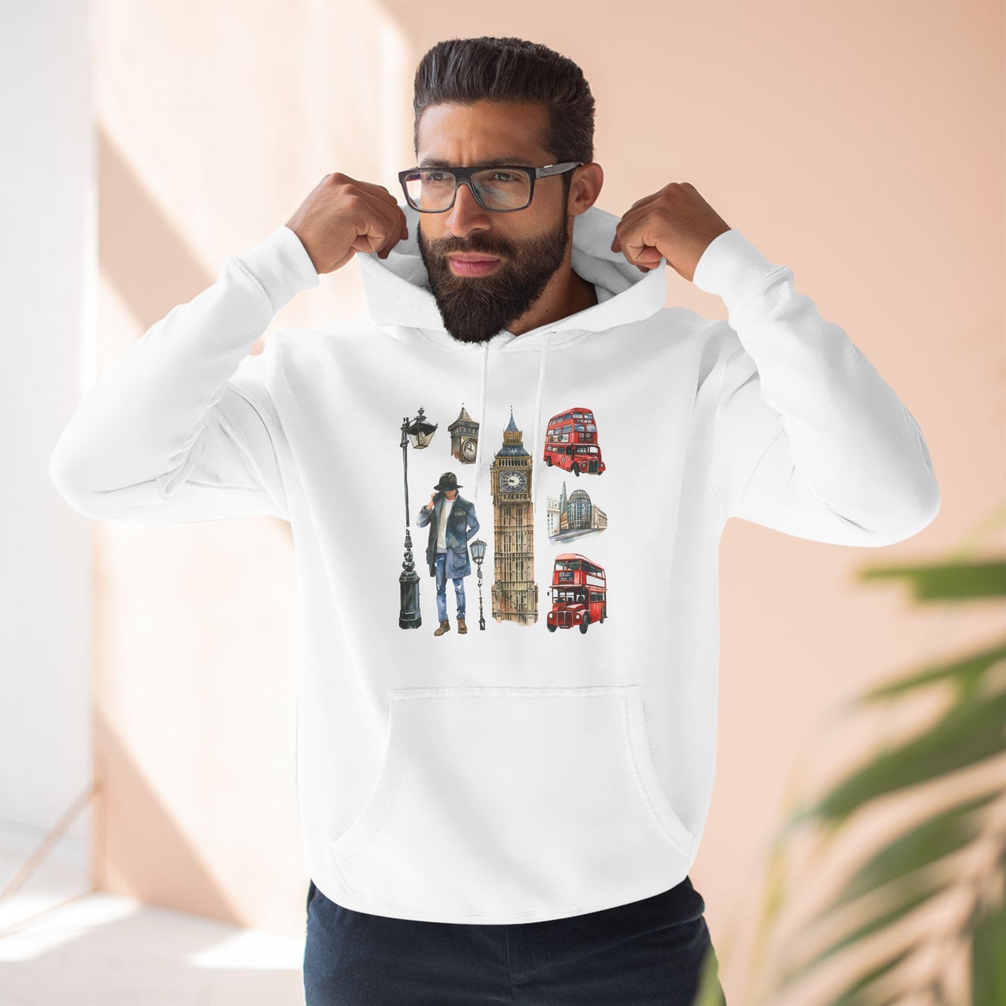 Vintage England Icons Cozy Three-Panel Fleece Hoodie