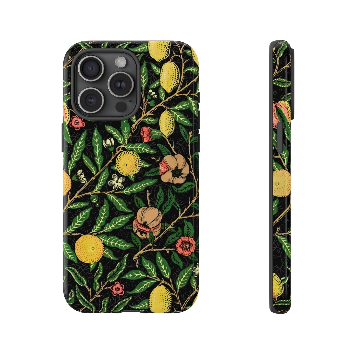 Tough Cases Phone Case, Floral Phone Cover, Tough Phone Protection, Gift for Plant Lovers, Black Background, Eco-Friendly Design