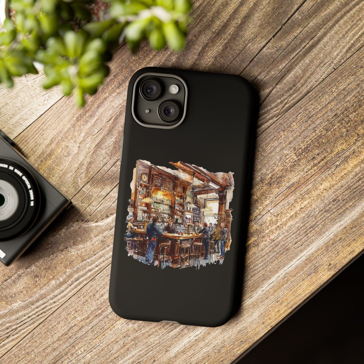 Artistic Phone Case - Cozy Pub Vibe, Trendy Smartphone Accessory, Gift for Friends, Modern Design, Durable Protection