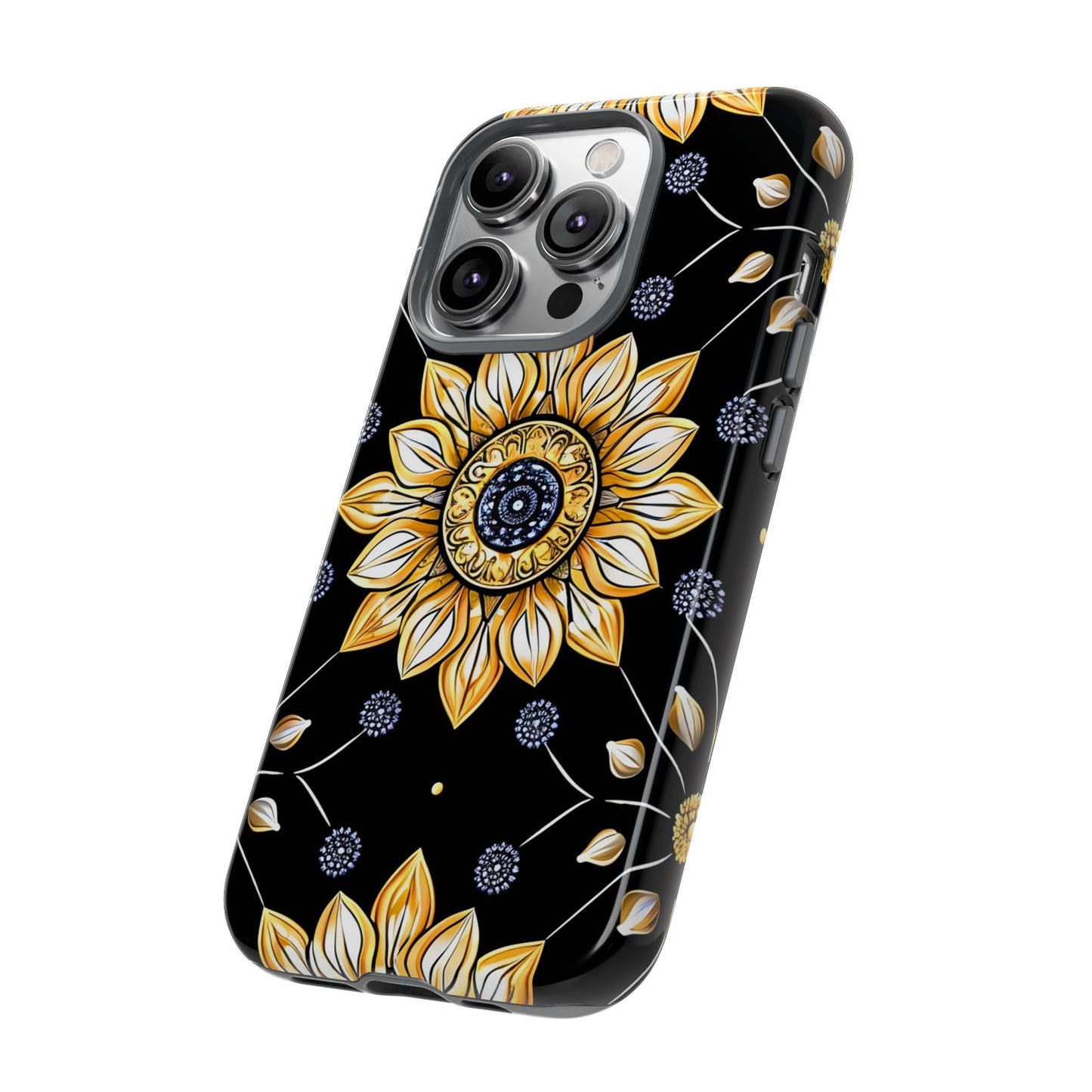 Floral Phone Case with Mandala Design, Tough Cases for iPhone & Samsung, Boho Style, Gift for Her, Unique Accessories