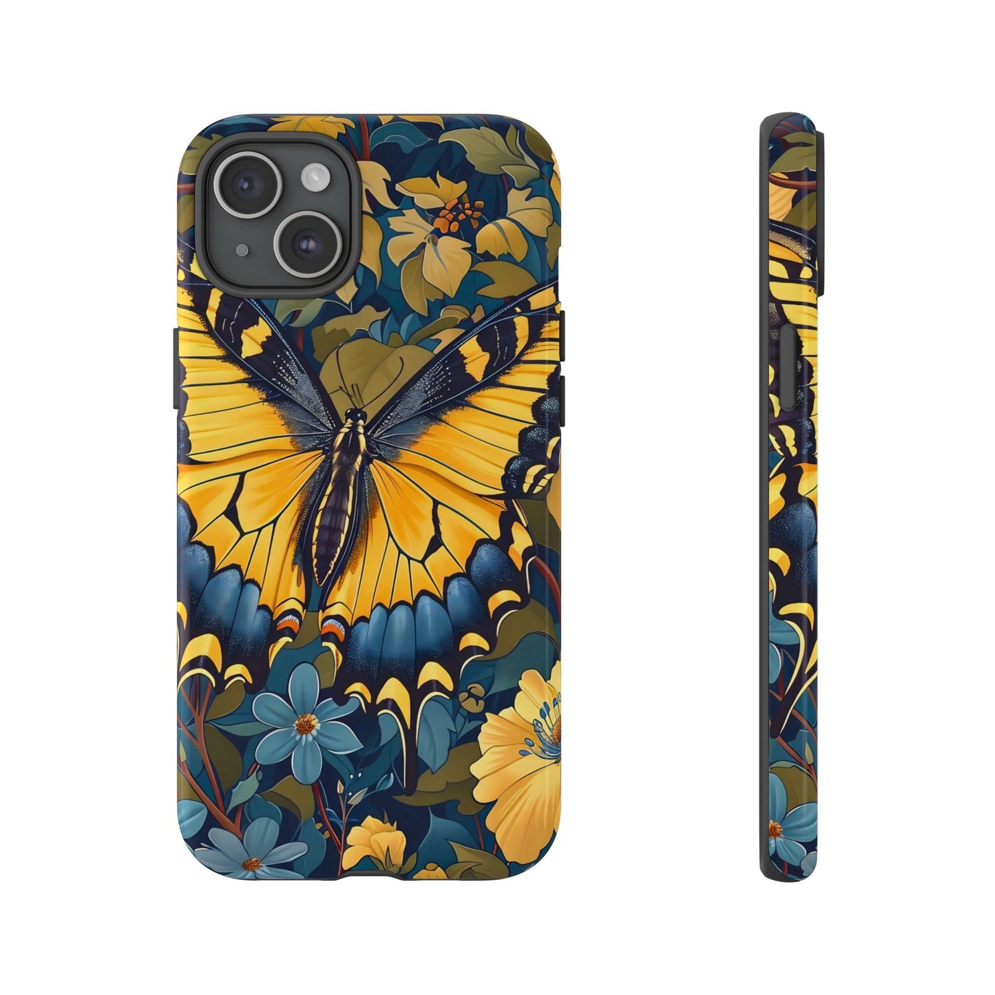 Colorful Butterfly Phone Case, Floral Design, Tough Cases, Protective Cover, Gifts for Nature Lovers, Birthday Present