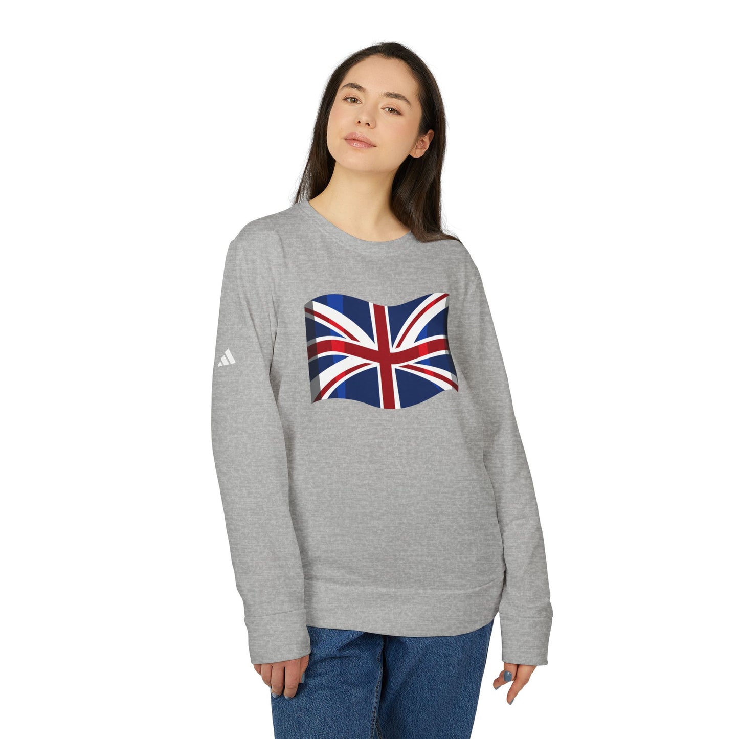 adidas Unisex Fleece Crewneck Sweatshirt - British Flag - Cozy Style for Everyday Wear