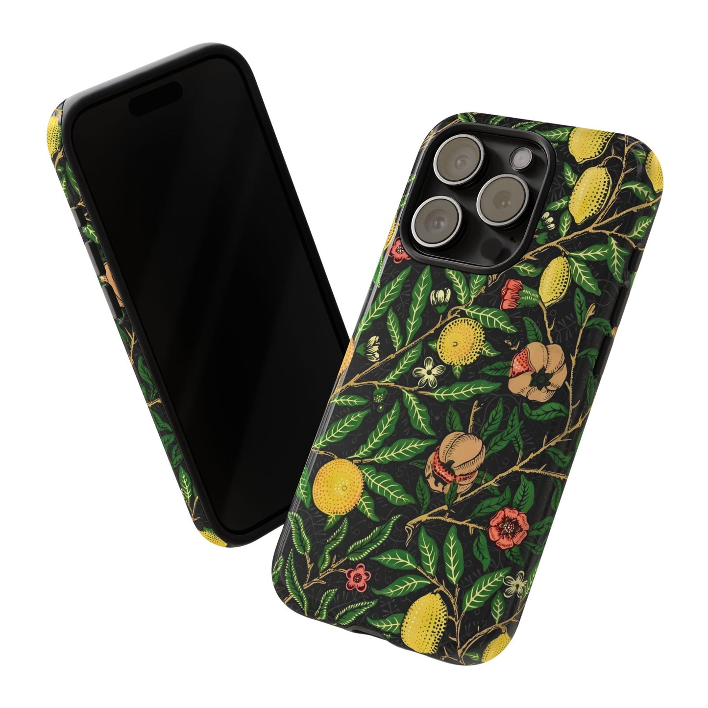 Tough Cases Phone Case, Floral Phone Cover, Tough Phone Protection, Gift for Plant Lovers, Black Background, Eco-Friendly Design