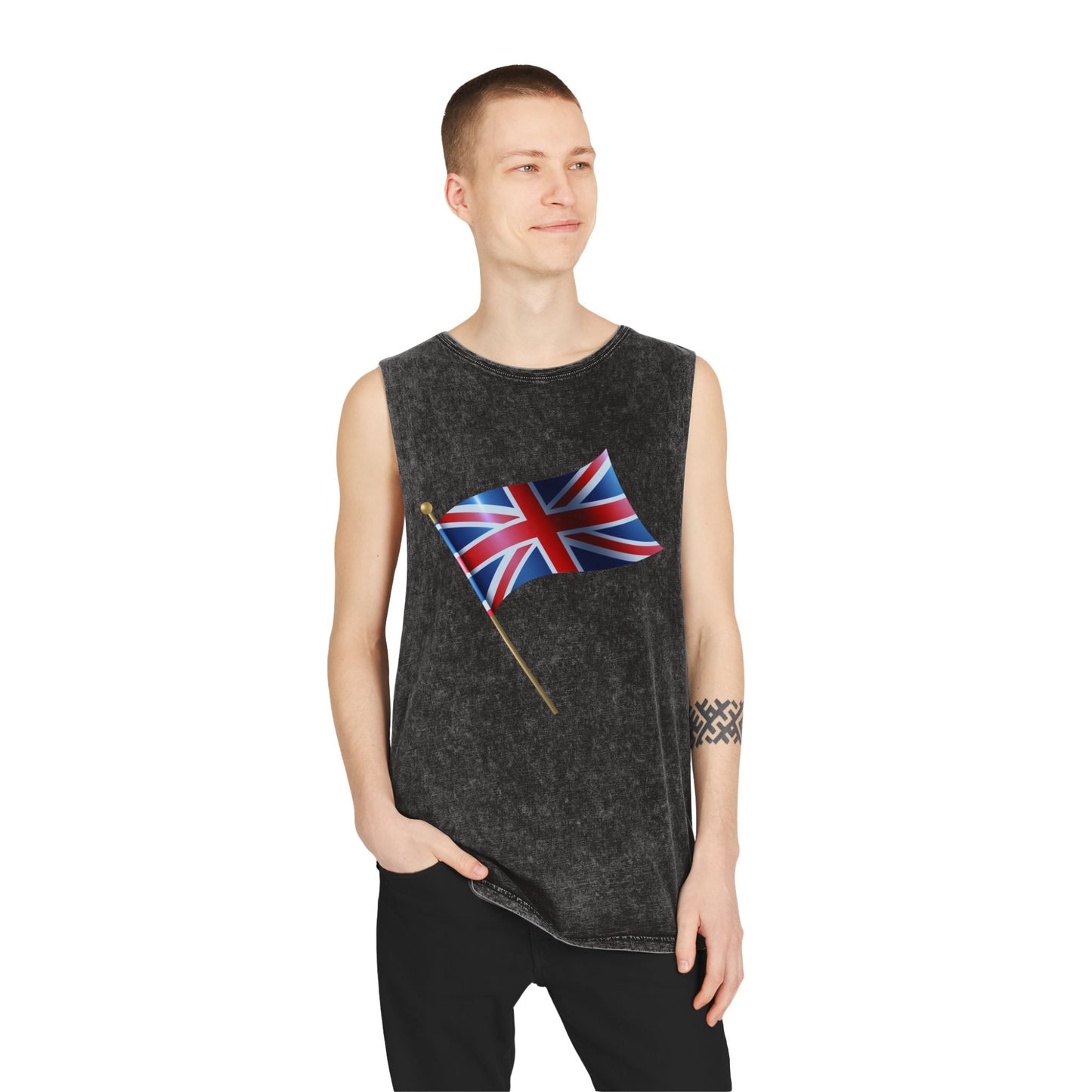 Unisex Stonewash Tank Top - Classic UK Flag Design - Union Jack