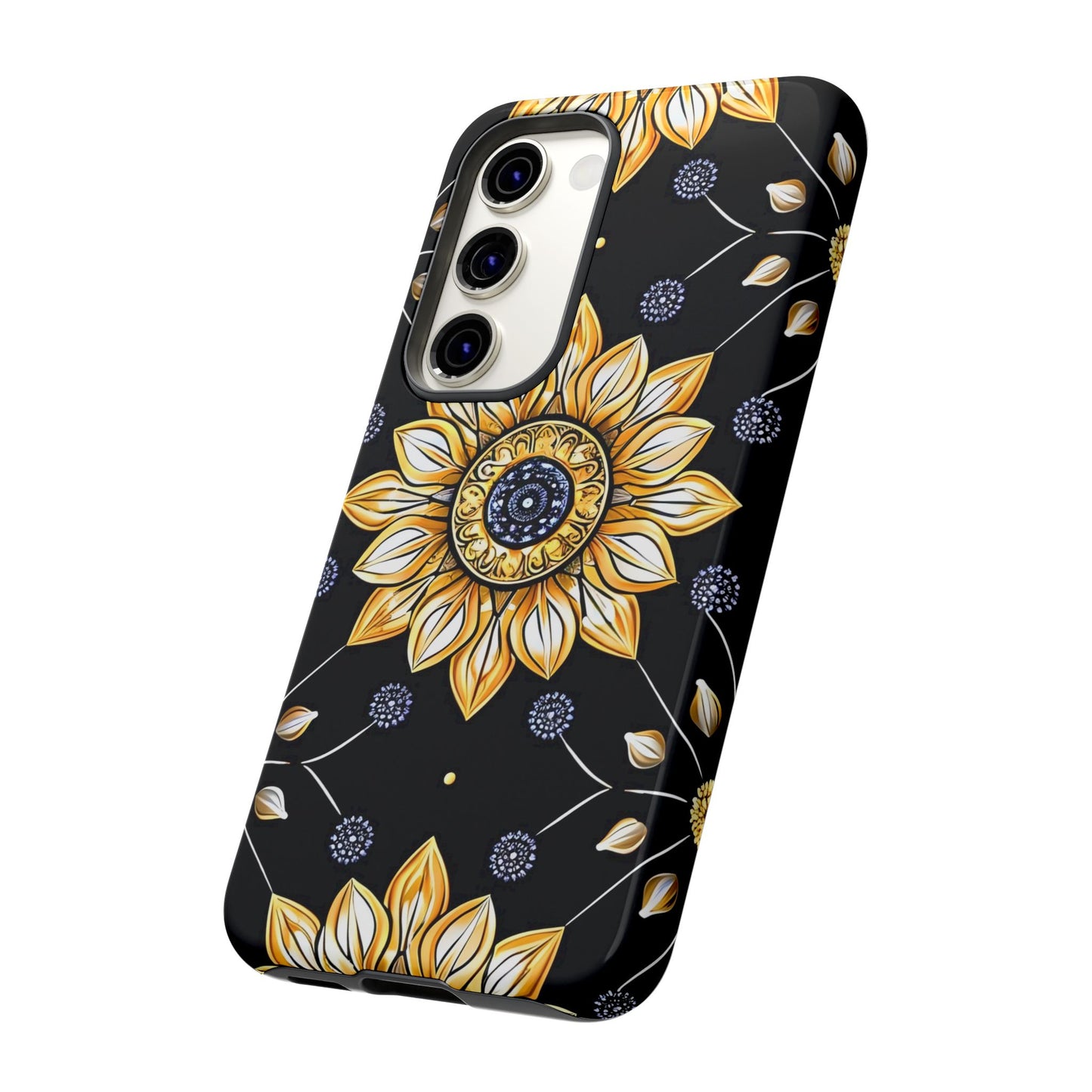 Floral Phone Case with Mandala Design, Tough Cases for iPhone & Samsung, Boho Style, Gift for Her, Unique Accessories