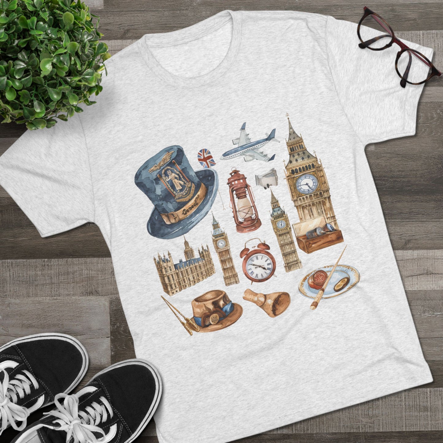 Vintage England Classy Unisex Tri-Blend Crew Tee