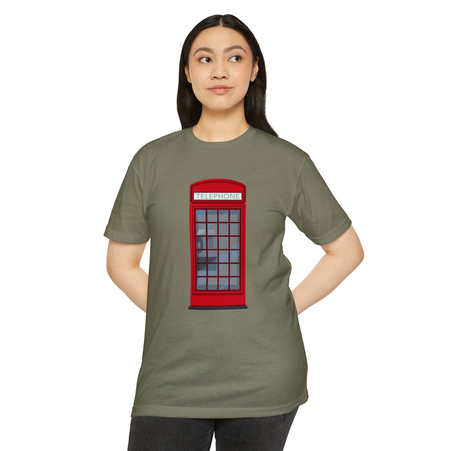 Unisex CVC Jersey T-shirt - Classic Red Phone Box Design