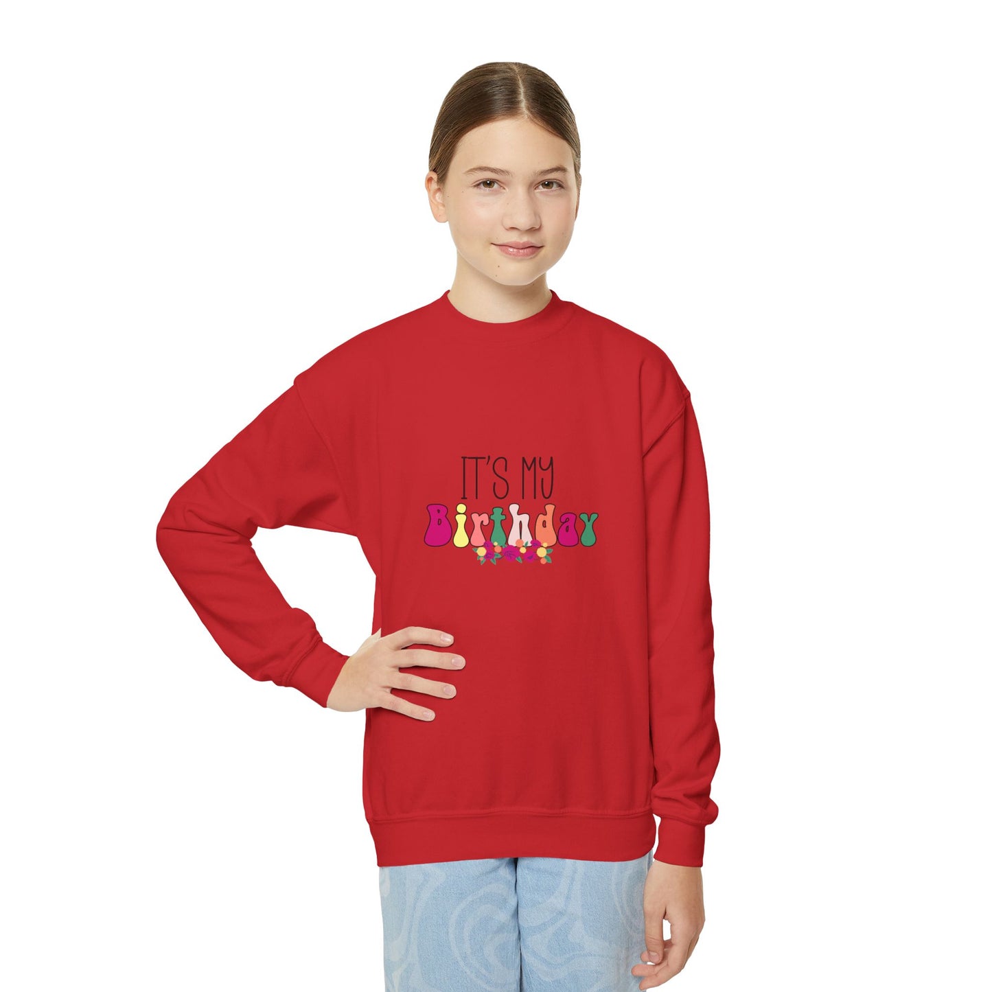 Kids Birthday Celebration Crewneck Sweatshirt - 'It's My Birthday' Design