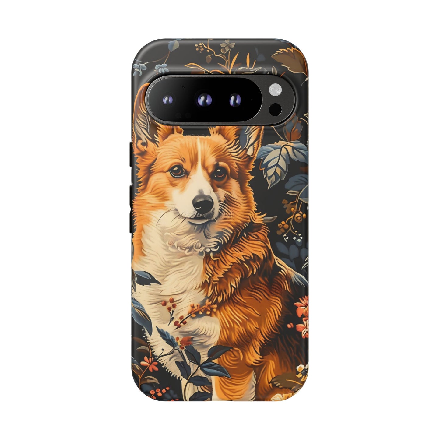 Corgi Floral Phone Case - Tough Cases for Dog Lovers, Cute Pet Accessories, Gift for Dog Owners, Floral Design, Personalized Tech Cover