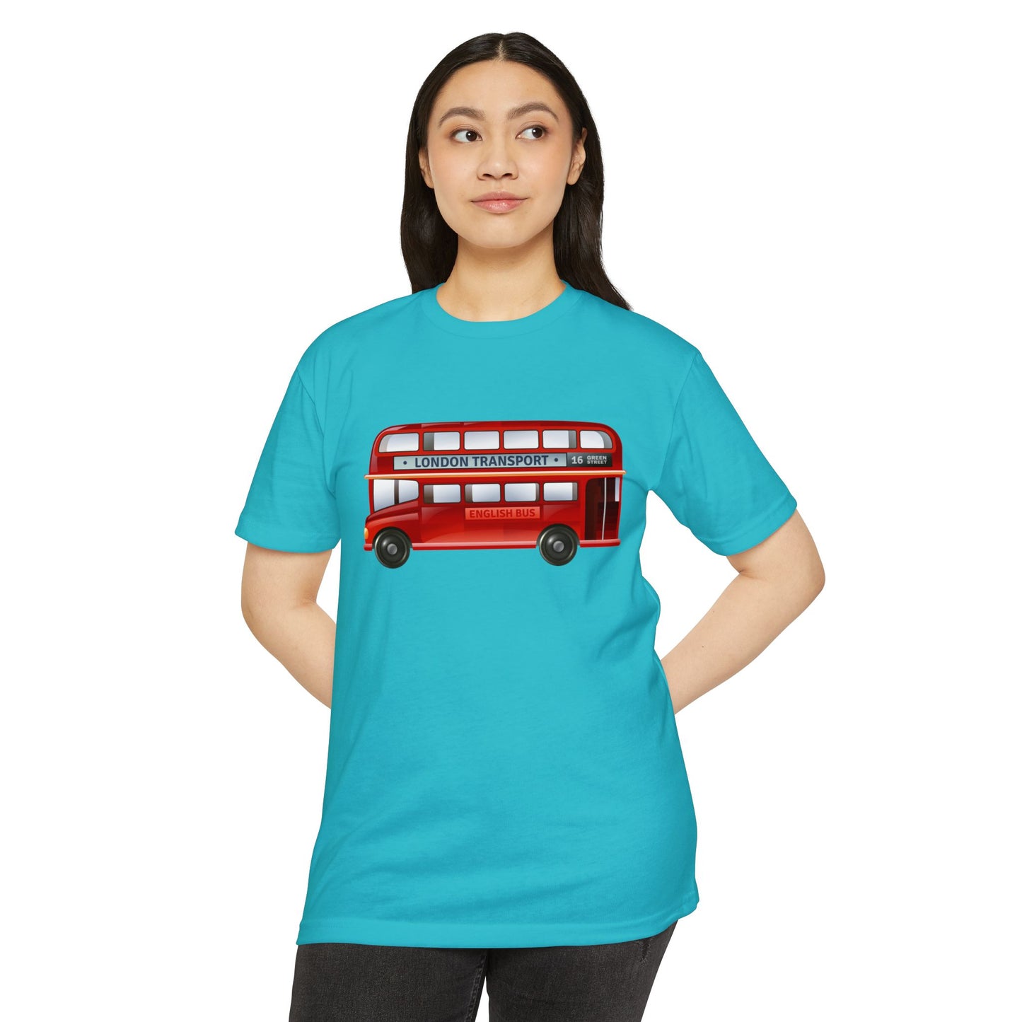 Unisex CVC Jersey T-shirt - The Heart of London - Iconic Double-Decker Buses