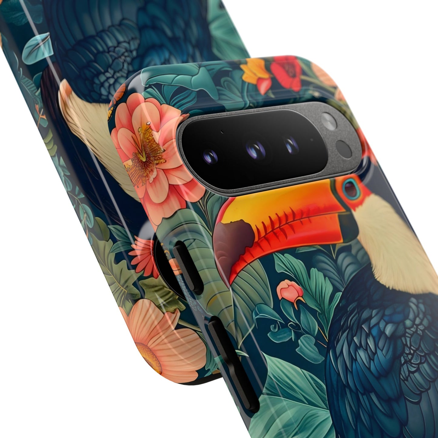 Tropical Toucan Phone Case - Cute Animal Design, Nature Lover Gift, Floral Pattern, Bird Lover Accessory, Summer Vibes