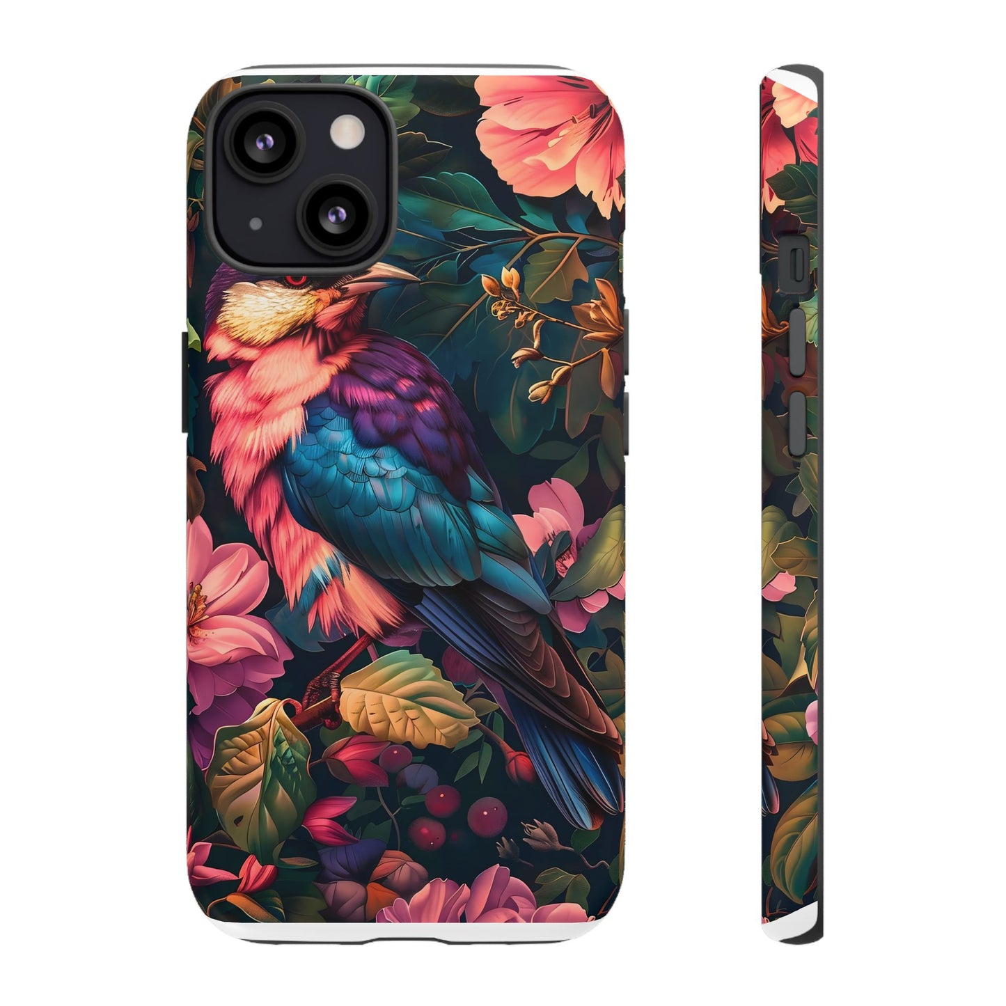 Tough Cases: Vibrant Tropical Bird Phone Case, Floral Smartphone Cover, Nature Lover Gift, Boho Phone Accessory, Cute Bird Case