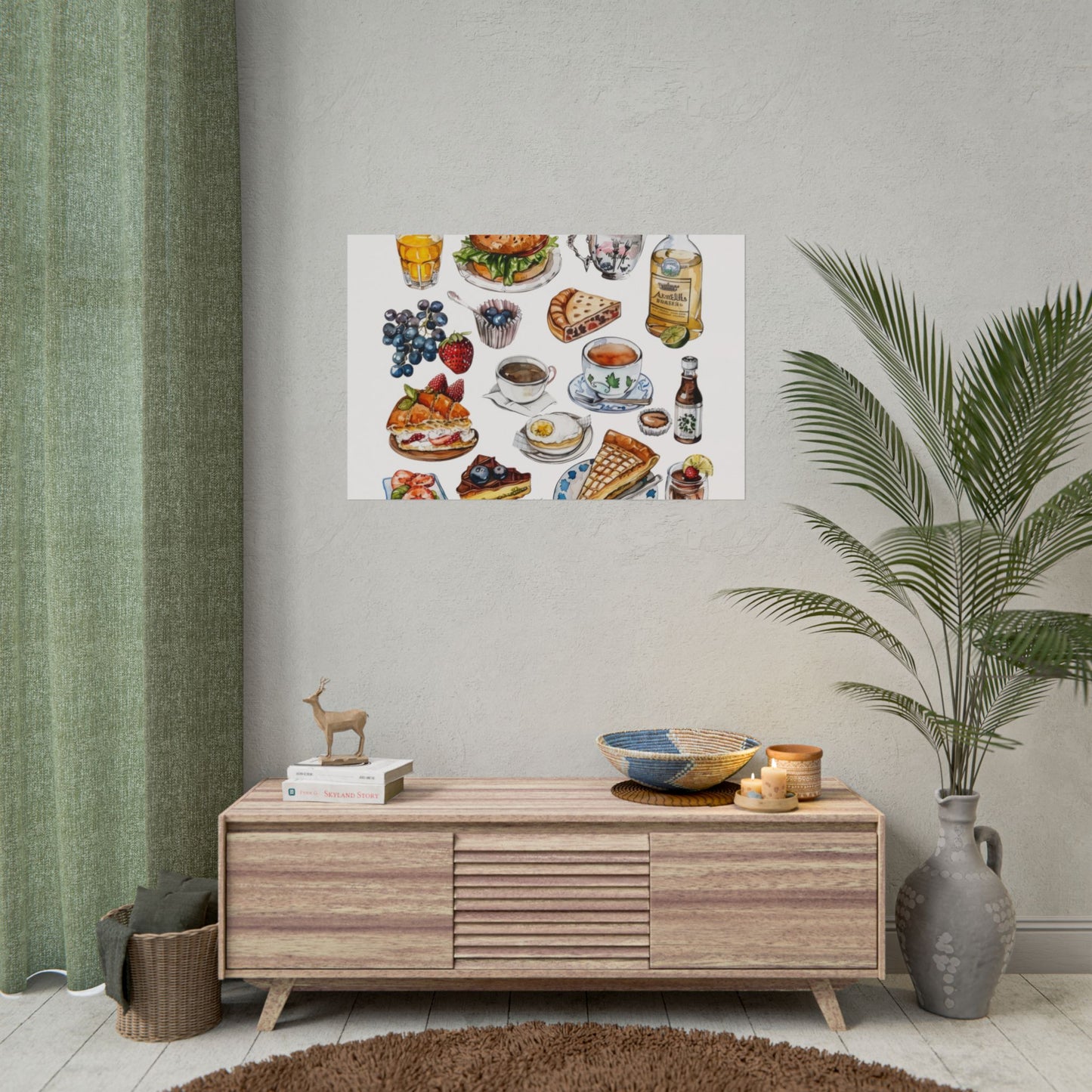 Foodie Wall Art Print, Kitchen Decor, Gourmet Food Poster, Culinary Art for Food Lovers, Cafe Aesthetic Home Decor