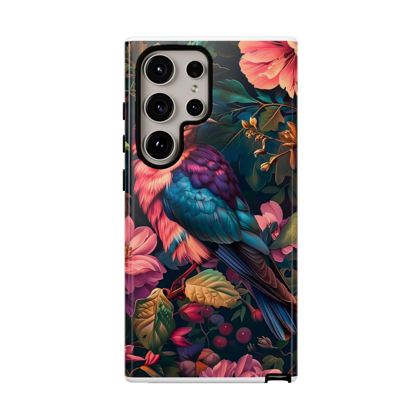 Tough Cases: Vibrant Tropical Bird Phone Case, Floral Smartphone Cover, Nature Lover Gift, Boho Phone Accessory, Cute Bird Case