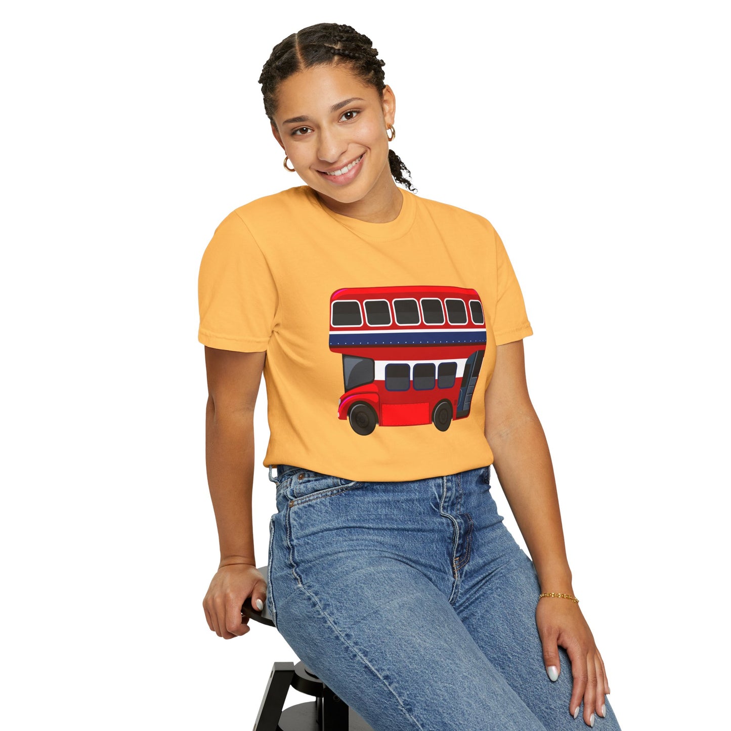Unisex Garment-Dyed T-shirt - All Aboard! The Classic London Double-Decker
