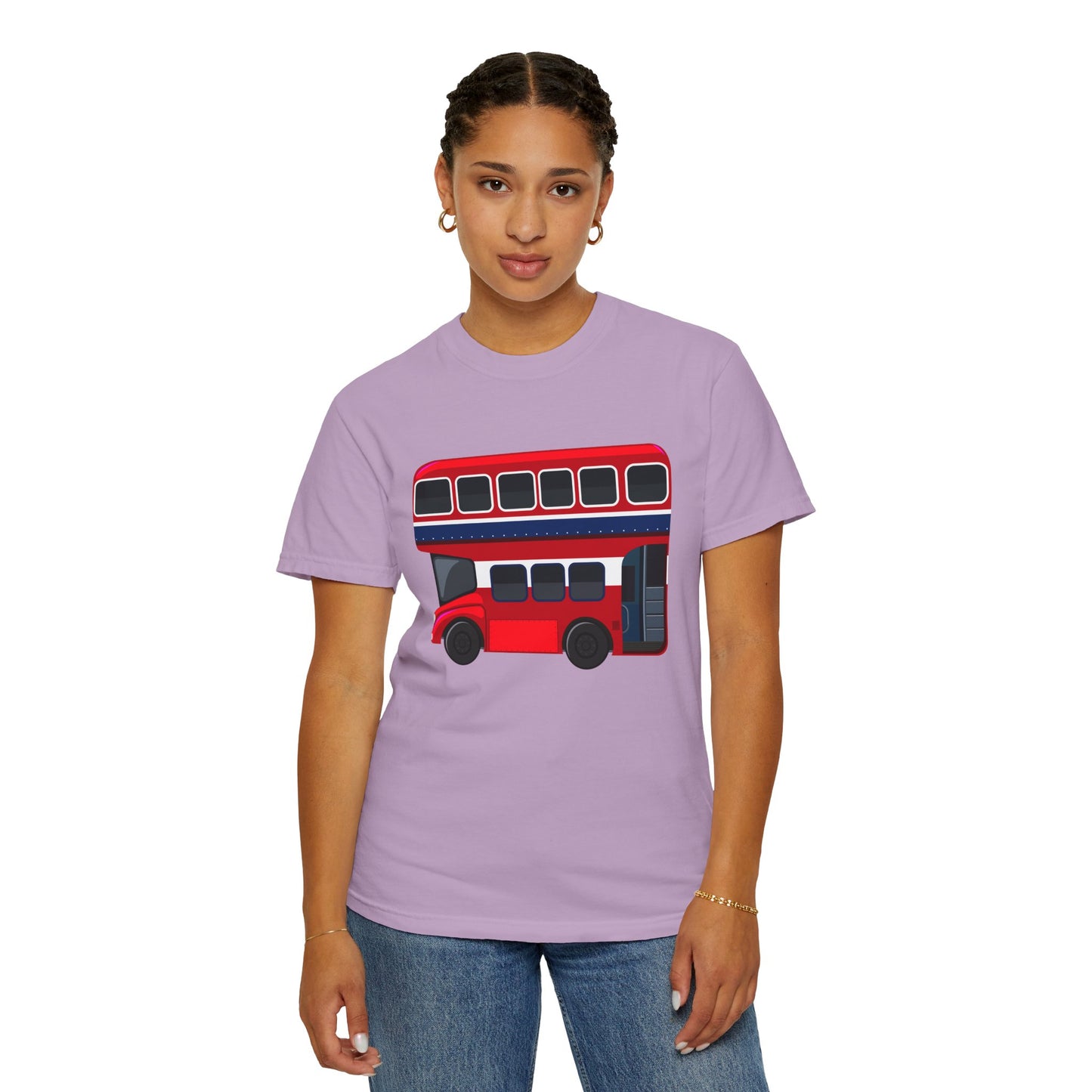 Unisex Garment-Dyed T-shirt - All Aboard! The Classic London Double-Decker