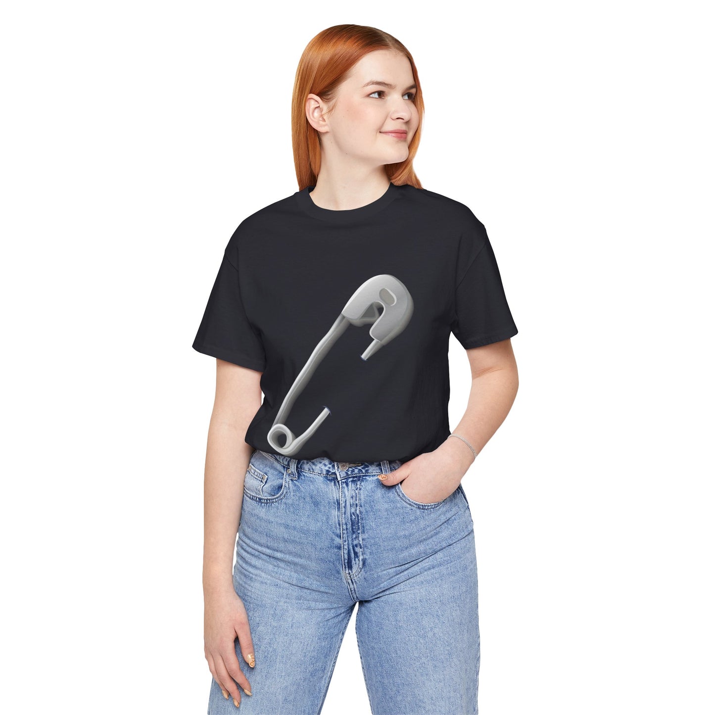 Unisex Jersey Short Sleeve Tee - Minimalist Safety Pin Design