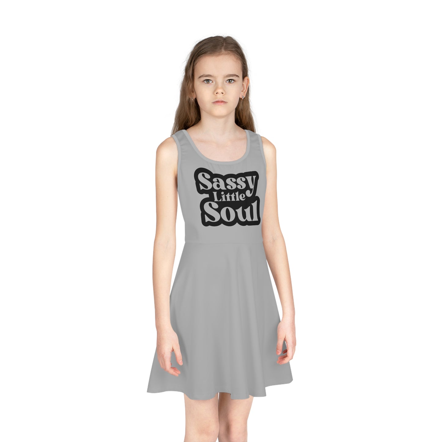 Girls' Sleeveless Sundress - Sassy Little Soul SVG PNG Design - Fun Summer Dress for Kids