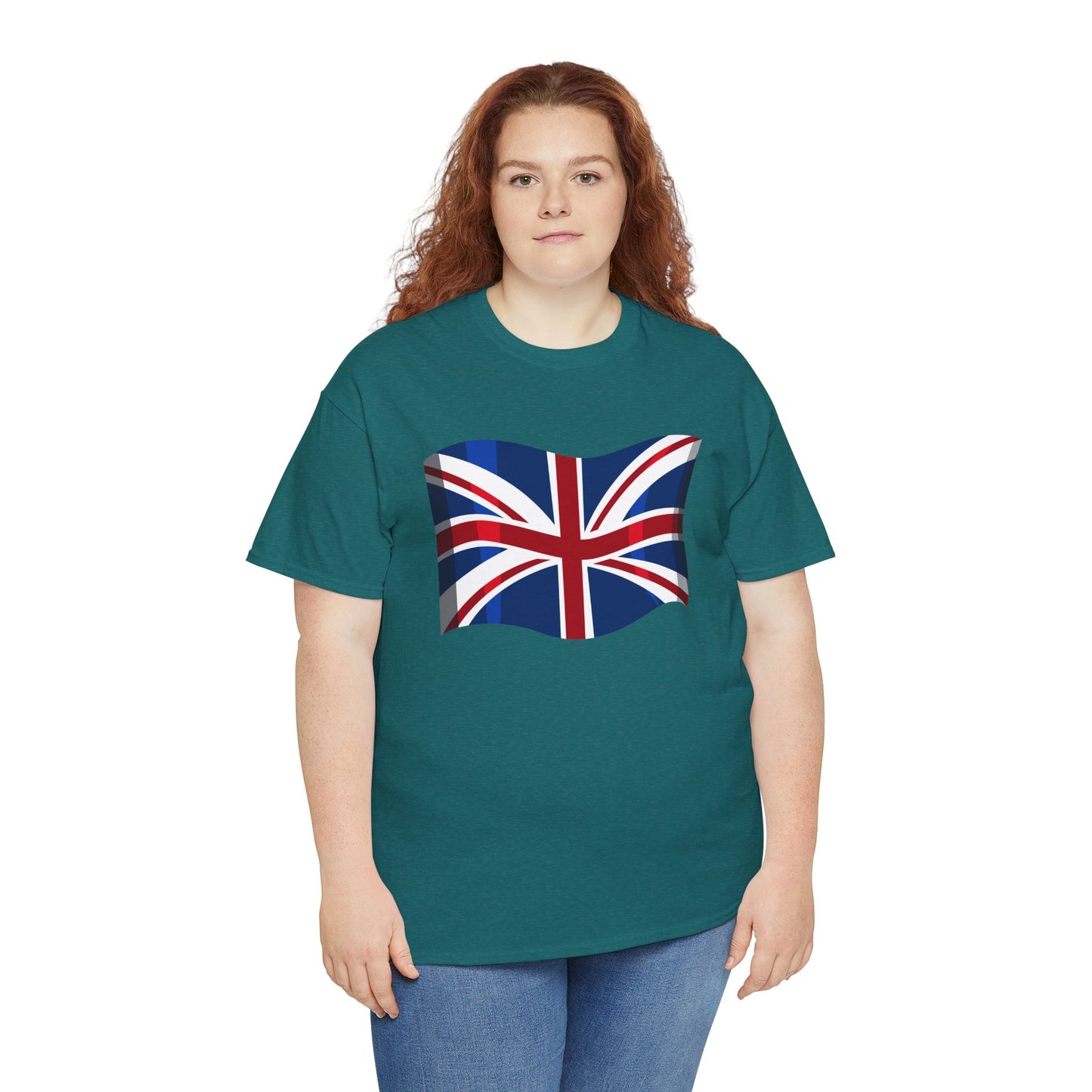 Unisex Heavy Cotton Tee - Classic UK Flag Design - Union Jack Symbol
