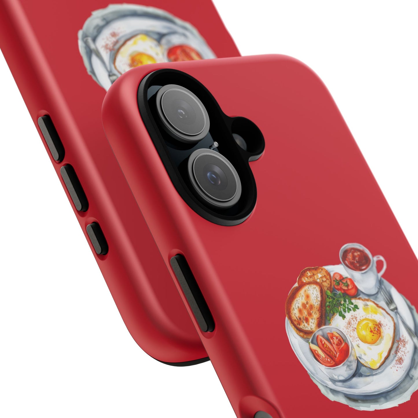 Breakfast-Inspired Phone Case, Tough Phone Covers, Foodie Gifts, Unique Accessories, Cute Kitchen Decor, Red Phone Case