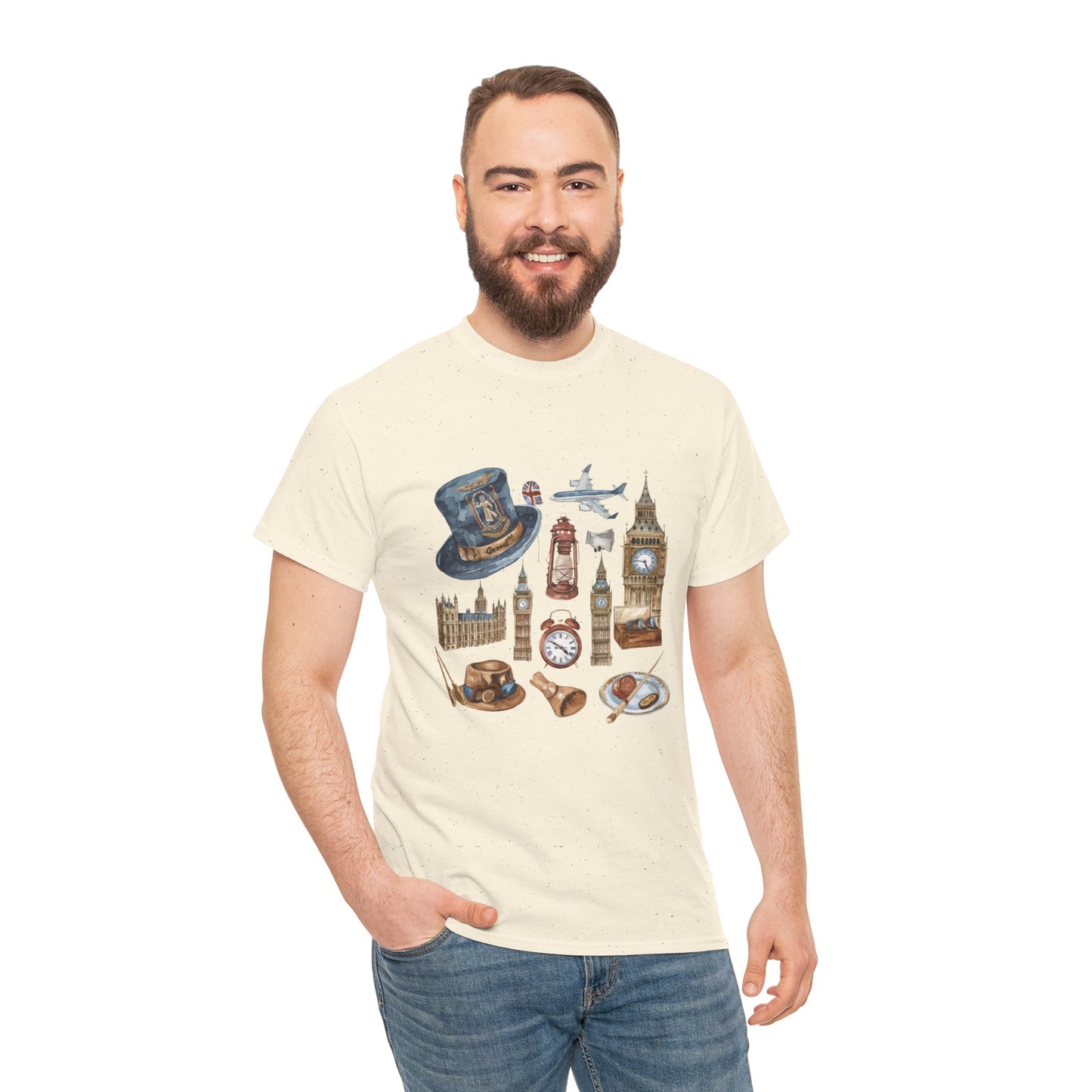 Unisex Heavy Cotton T-Shirt - Nostalgic England Icons Collection