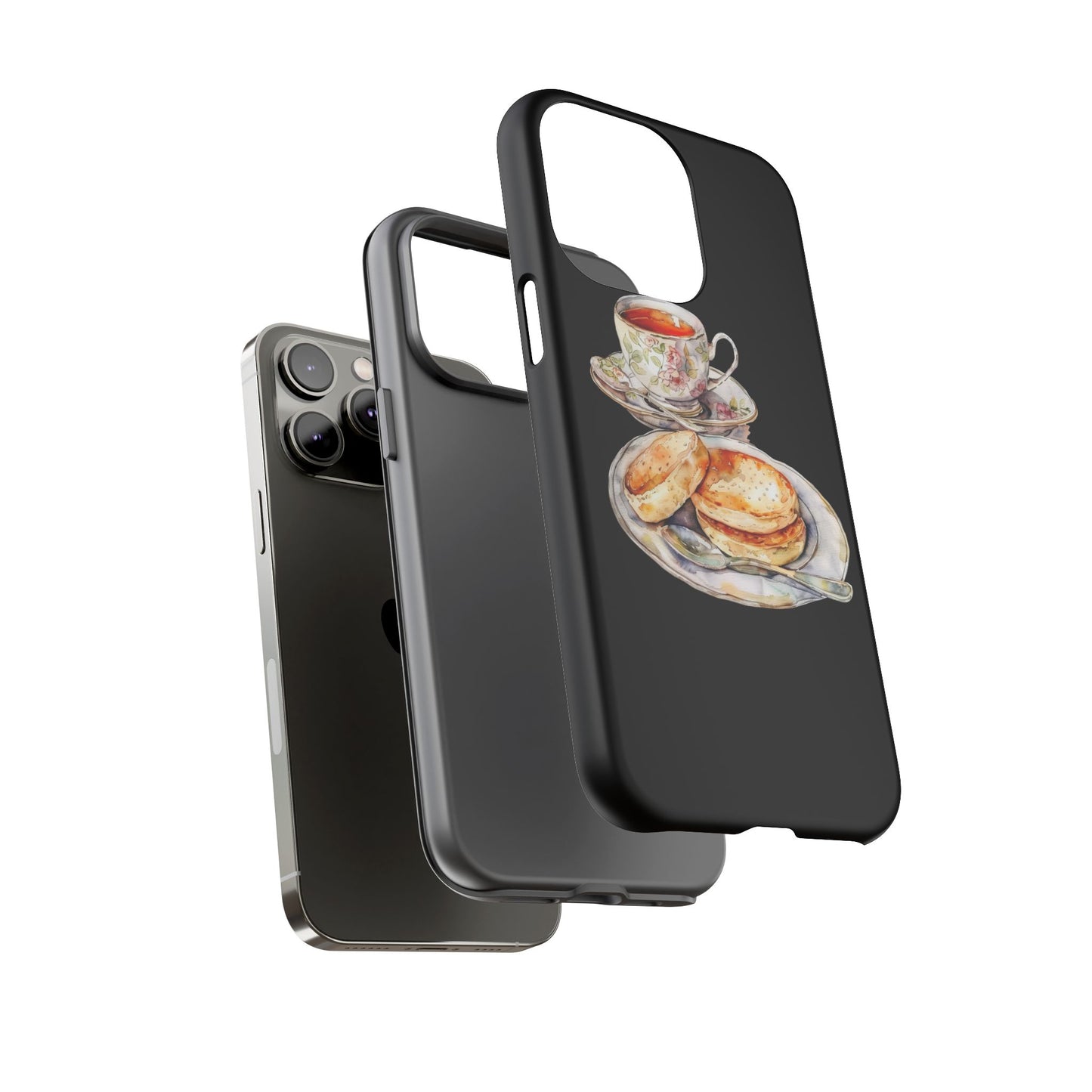 Tea Time Phone Case with Cookies Design, Cute Phone Cover, Gift for Tea Lovers, Kitchen Decor, Whimsical Style
