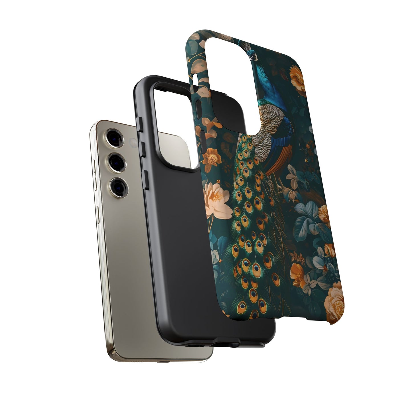 Peacock Phone Case - Elegant Floral Design, Tough Case for Protection, Unique Gift for Nature Lovers, Stylish Accessory, Eco-Friendly