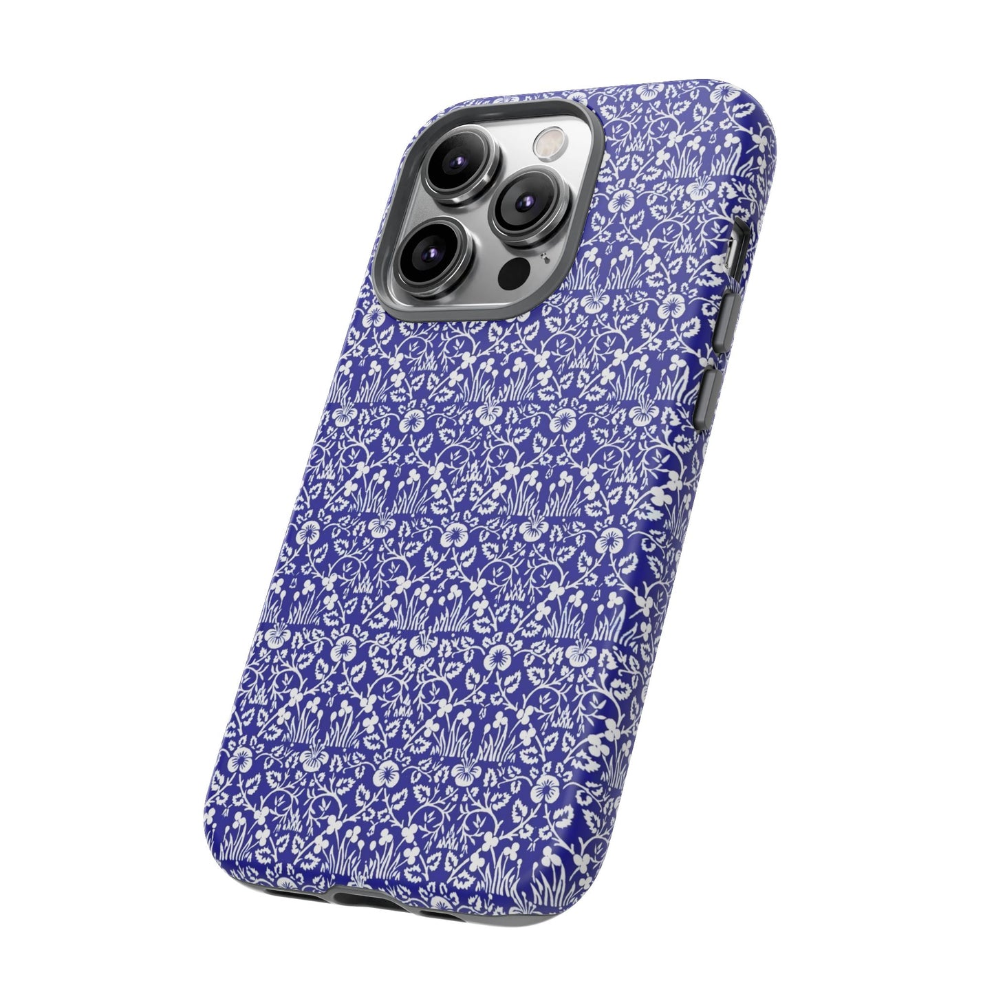 Elegant Floral Phone Case - Tough Cases, Blue Floral Design, Stylish Phone Accessory, Unique Gift, Modern Tech Protection